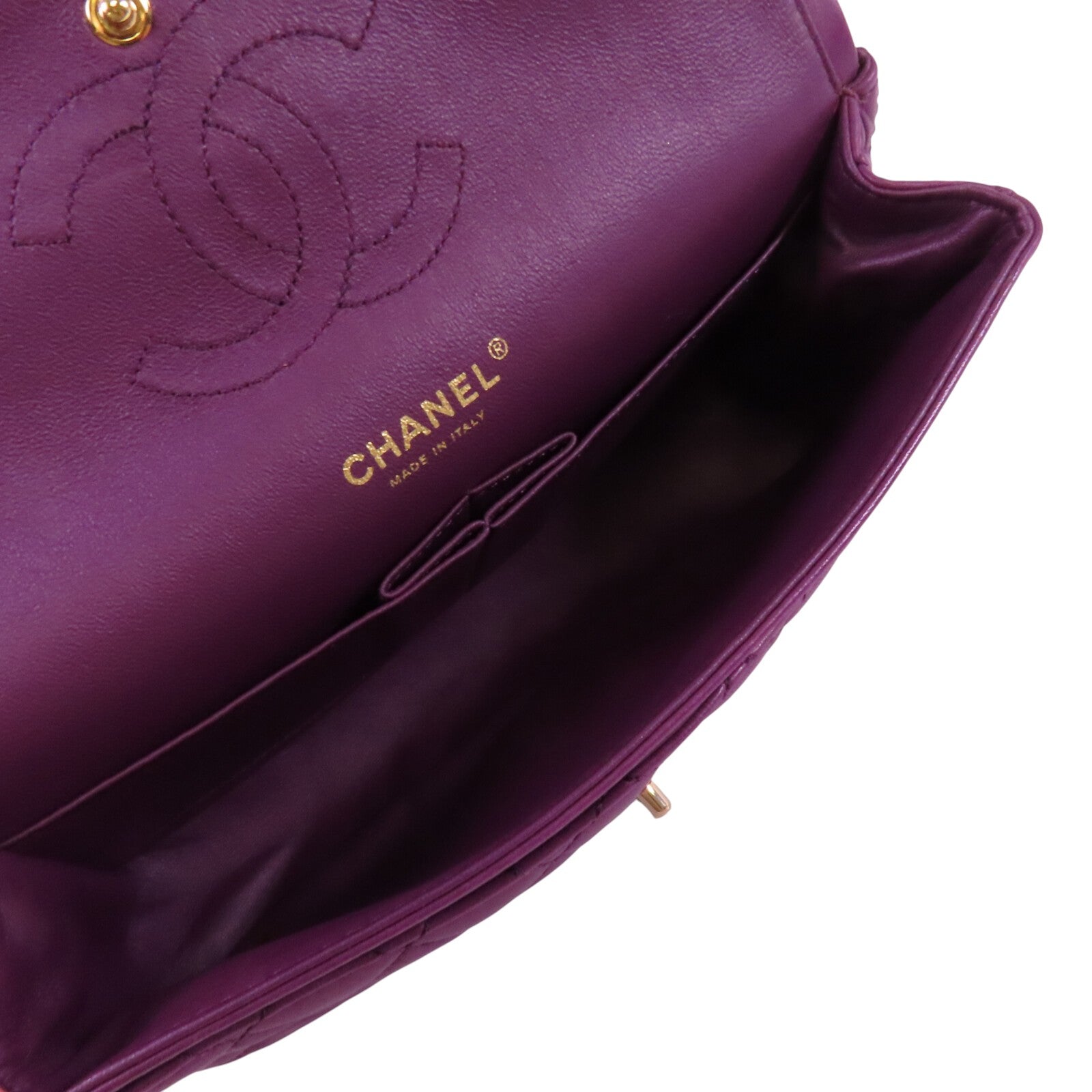 CHANEL 羊皮皮革Classic 25金扣鏈帶肩背袋