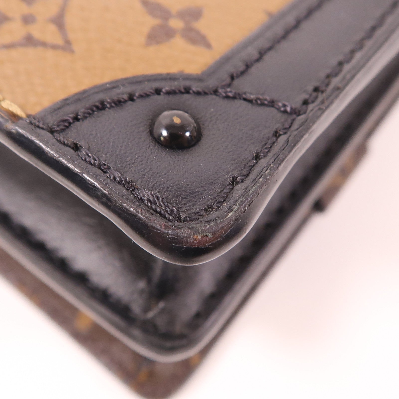 LOUIS VUITTON LV GHW Trunk Clutch Shoulder Bag M43596 Monogram Reverse Brown