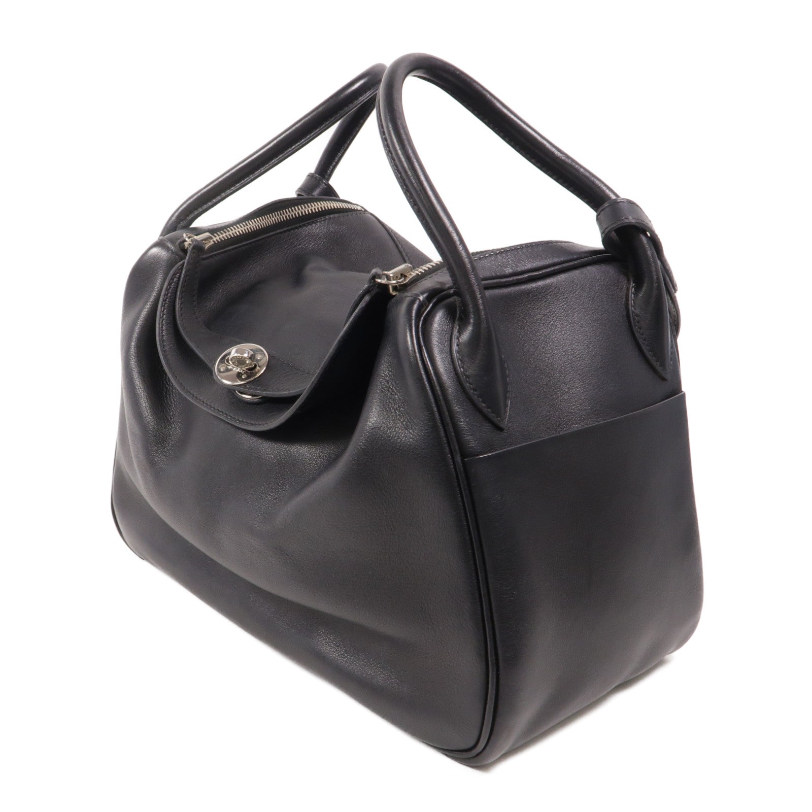 HERMES Volupto皮革Lindy 30手挽肩背兩用袋Noir