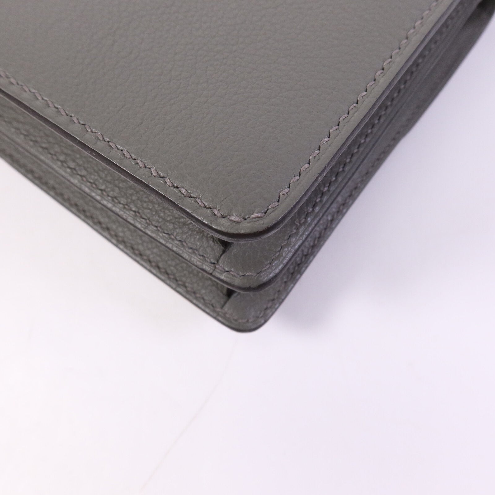 HERMES Evercolor皮革Roulis Mini銀扣肩背袋Giris Meyer