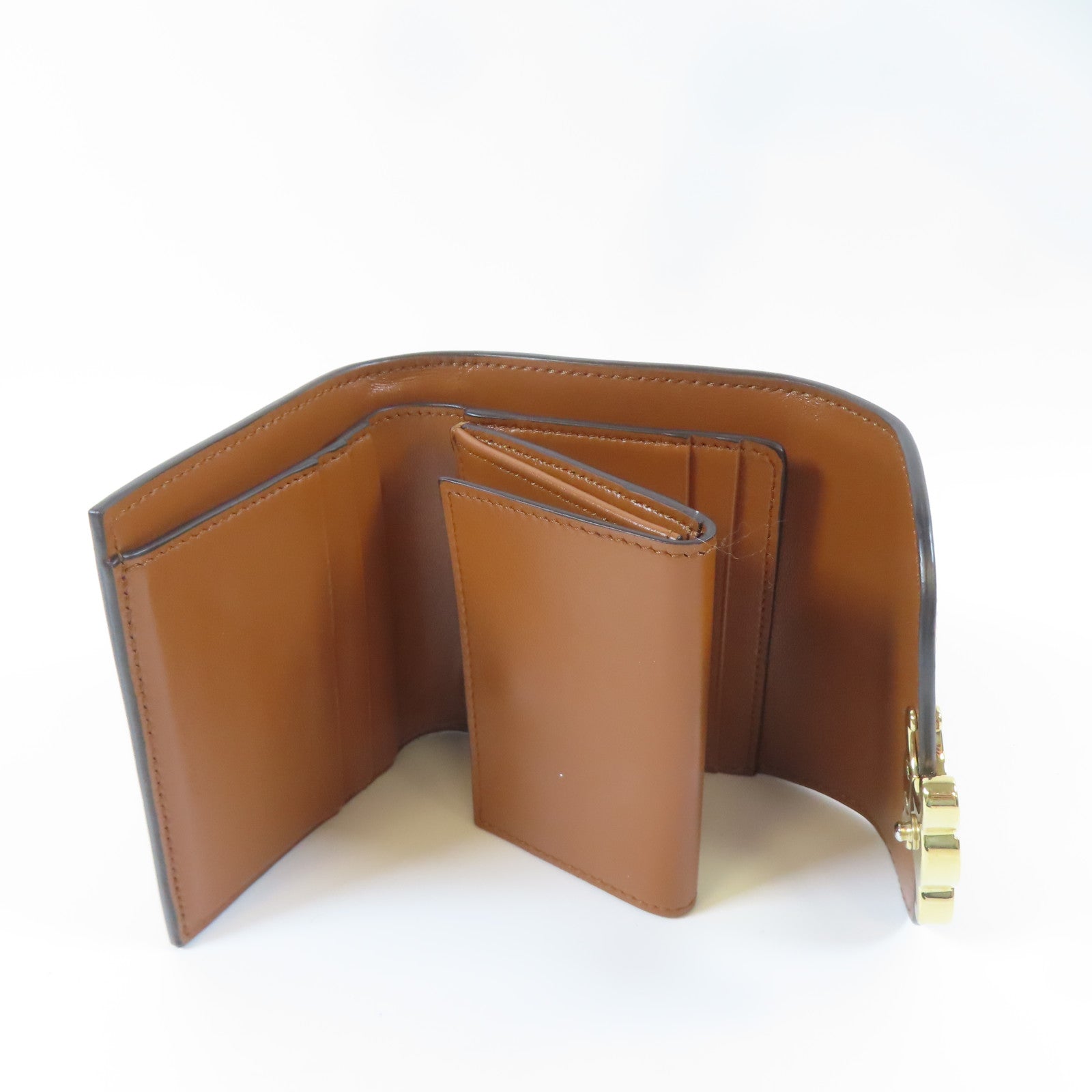 CELINE 帆布Triomphe Wallet金扣錢包啡色
