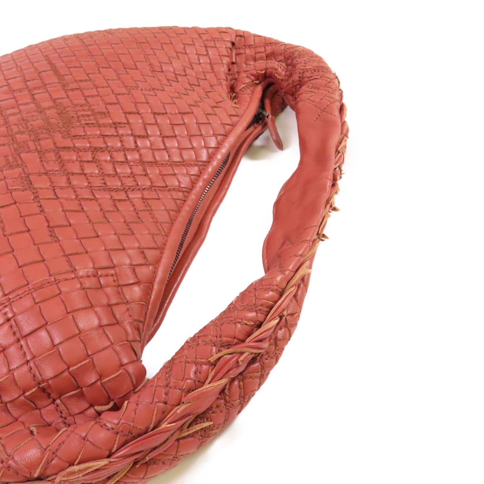 BOTTEGA VENETA 【激減優惠】織紋皮革Intrecciato Shoulder Bag肩背袋酒紅豆色