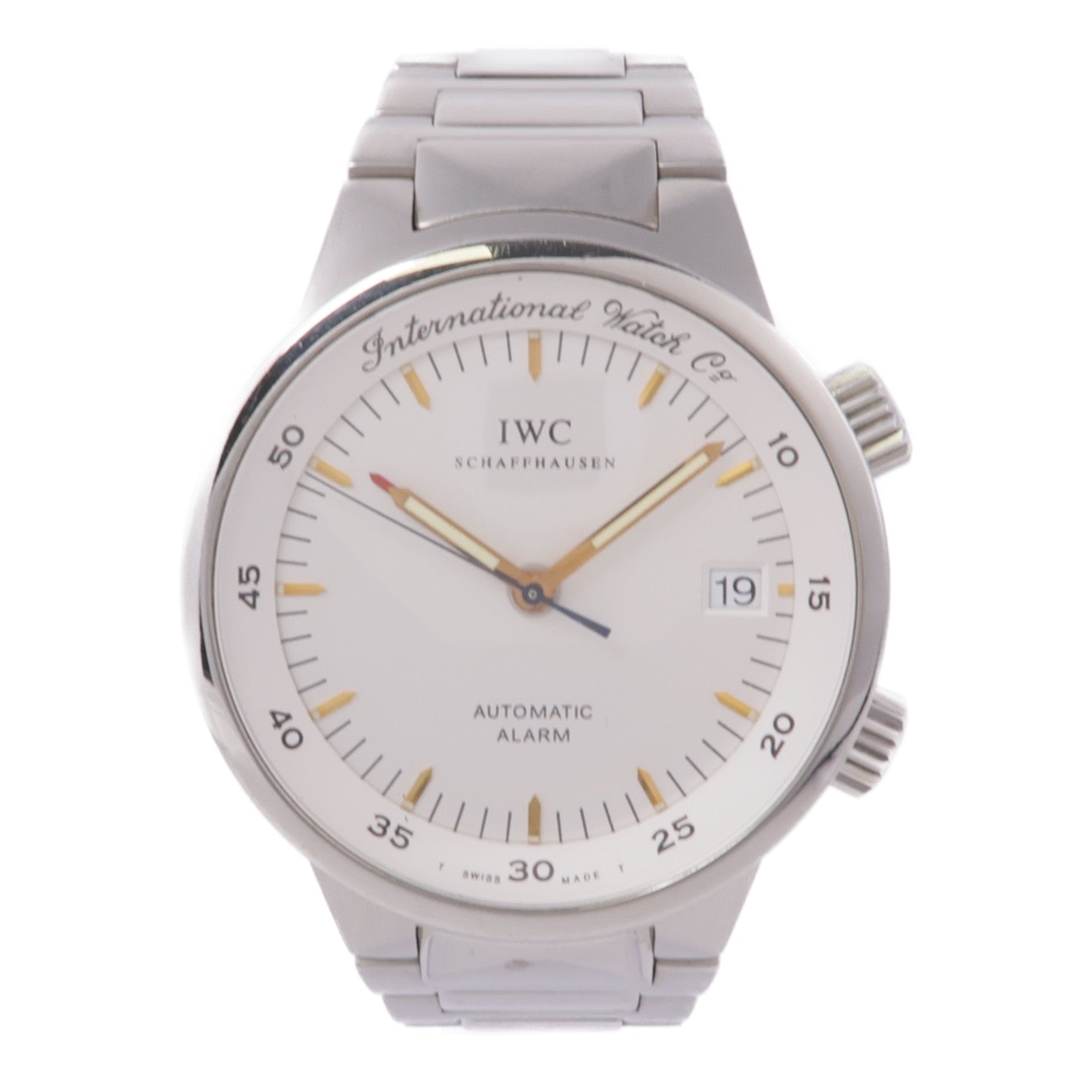 IWC GST Alarm IW353702 Automatic Watch Stainless Steel White