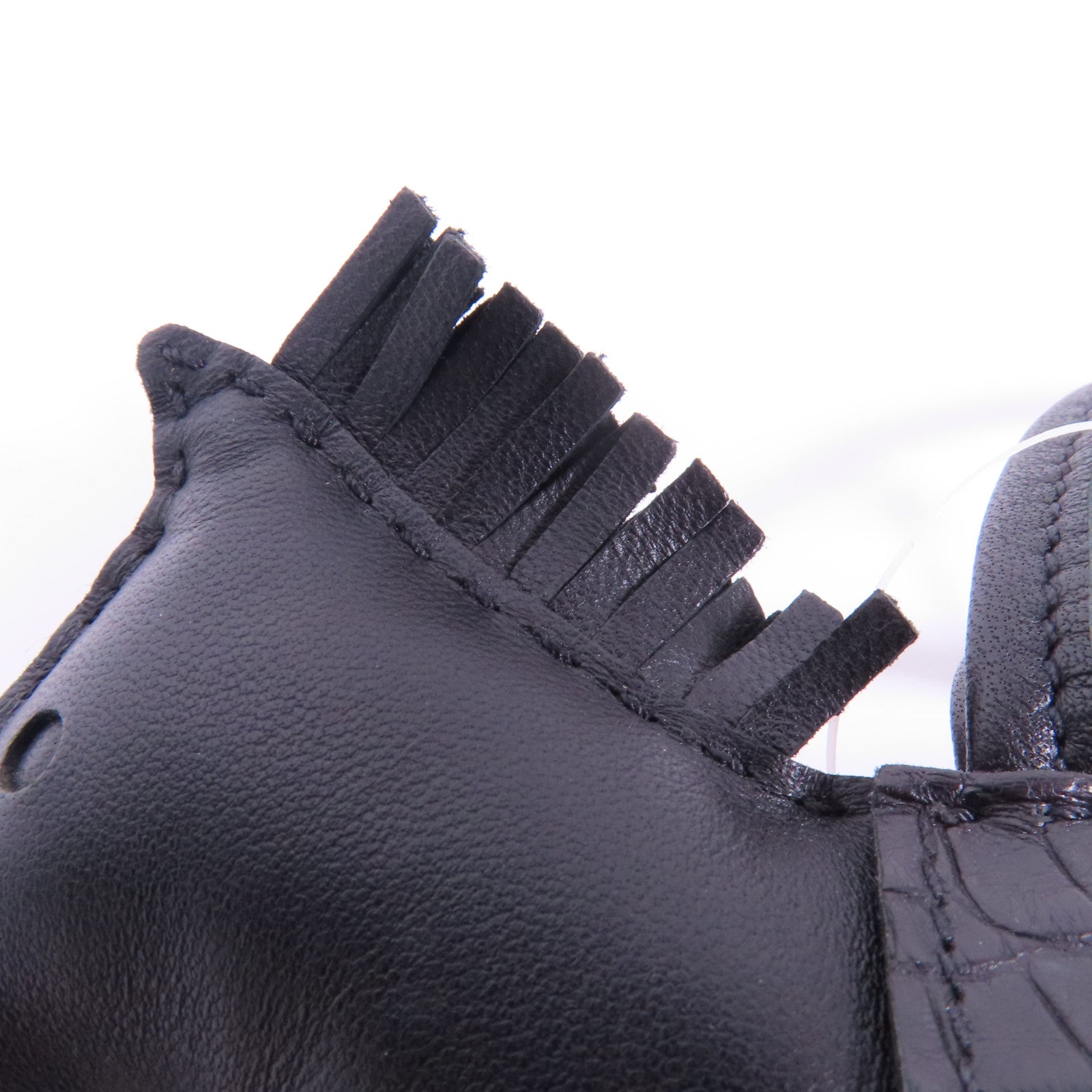 HERMES Swift/Alligator皮革Rodeo MM掛飾Noir