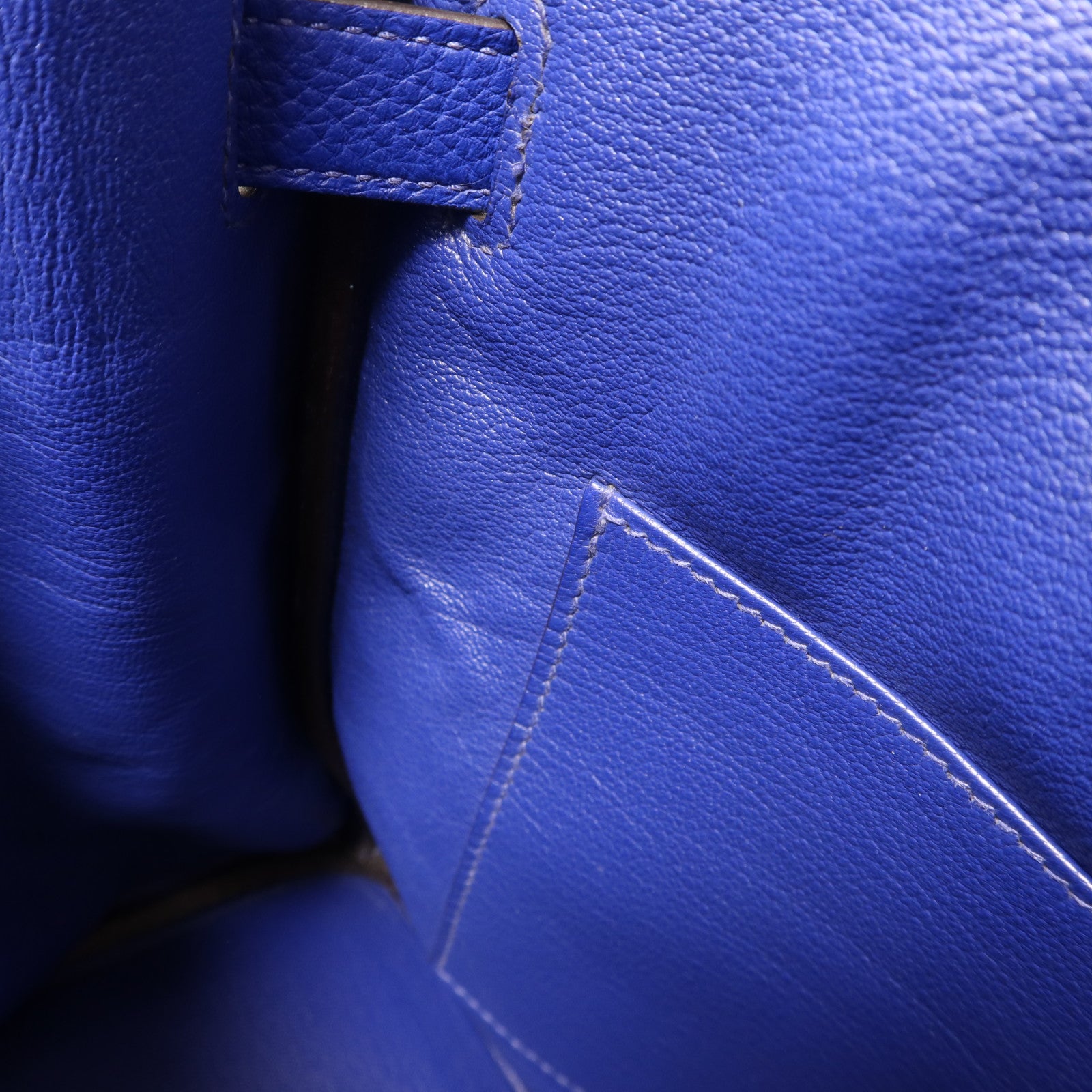 HERMES Togo皮革Birkin 30銀扣手挽袋Bleu Electrique