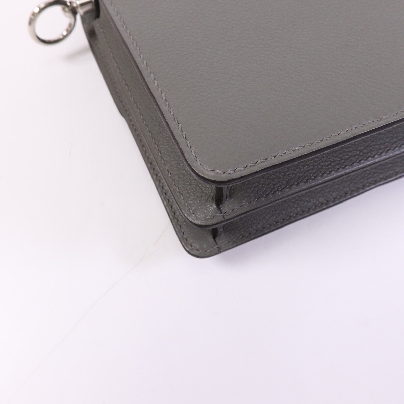 HERMES Evercolor皮革Roulis Mini銀扣肩背袋Giris Meyer