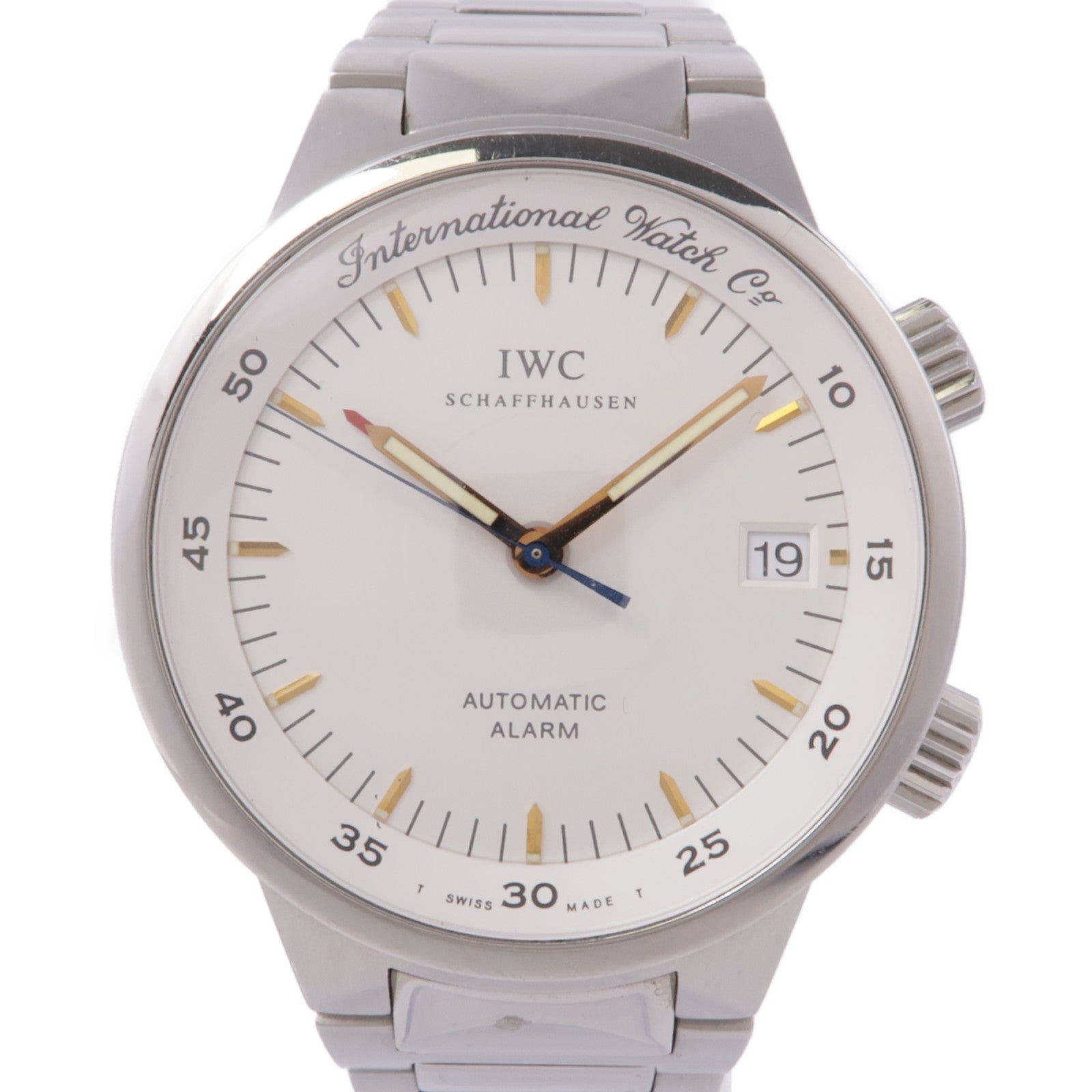 IWC GST Alarm IW353702 Automatic Watch Stainless Steel White