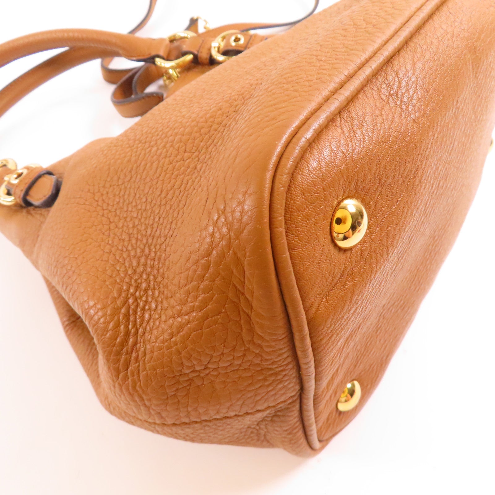 Miu Miu 牛皮皮革2 Way Shoulder金扣手挽肩背兩用袋