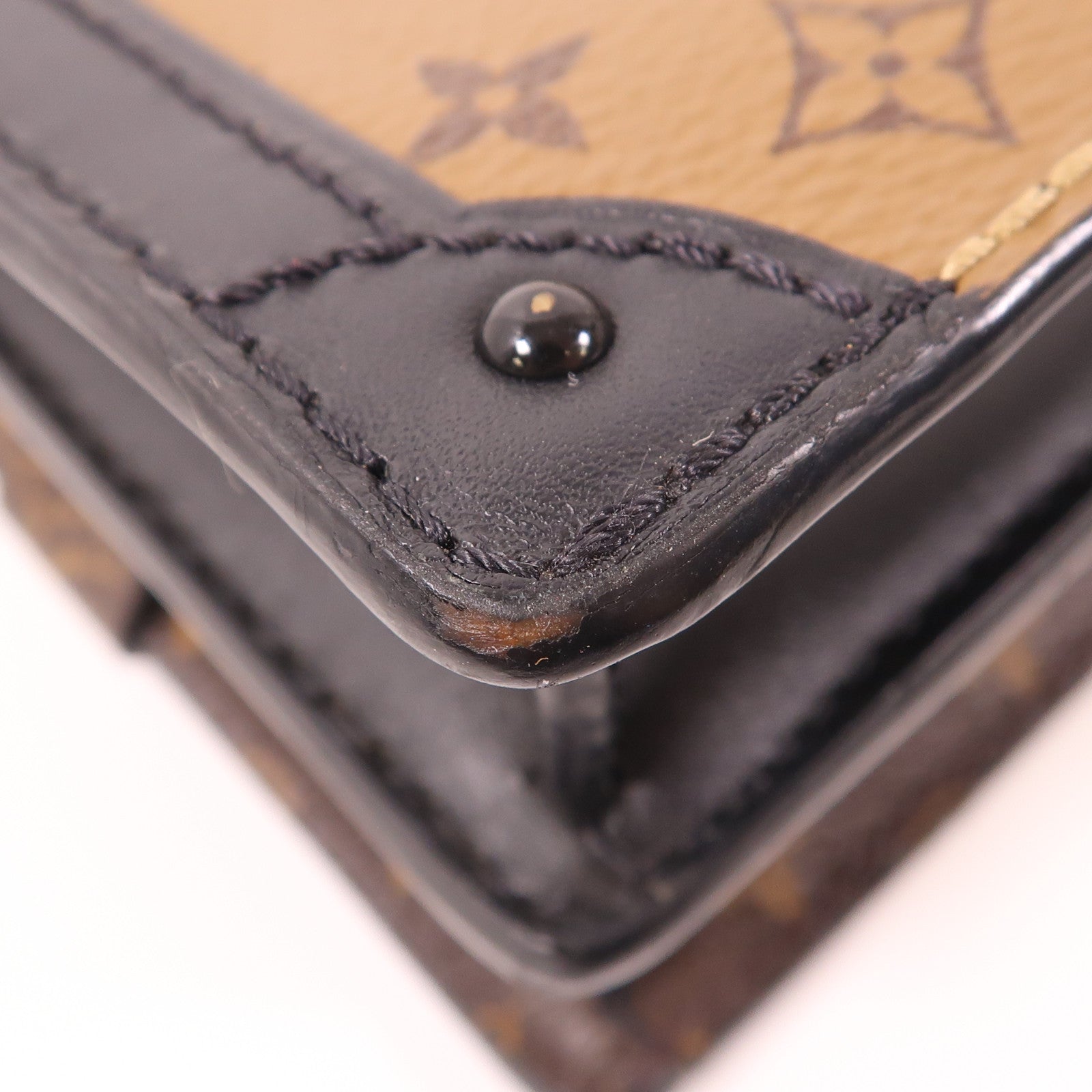 LOUIS VUITTON LV GHW Trunk Clutch Shoulder Bag M43596 Monogram Reverse Brown