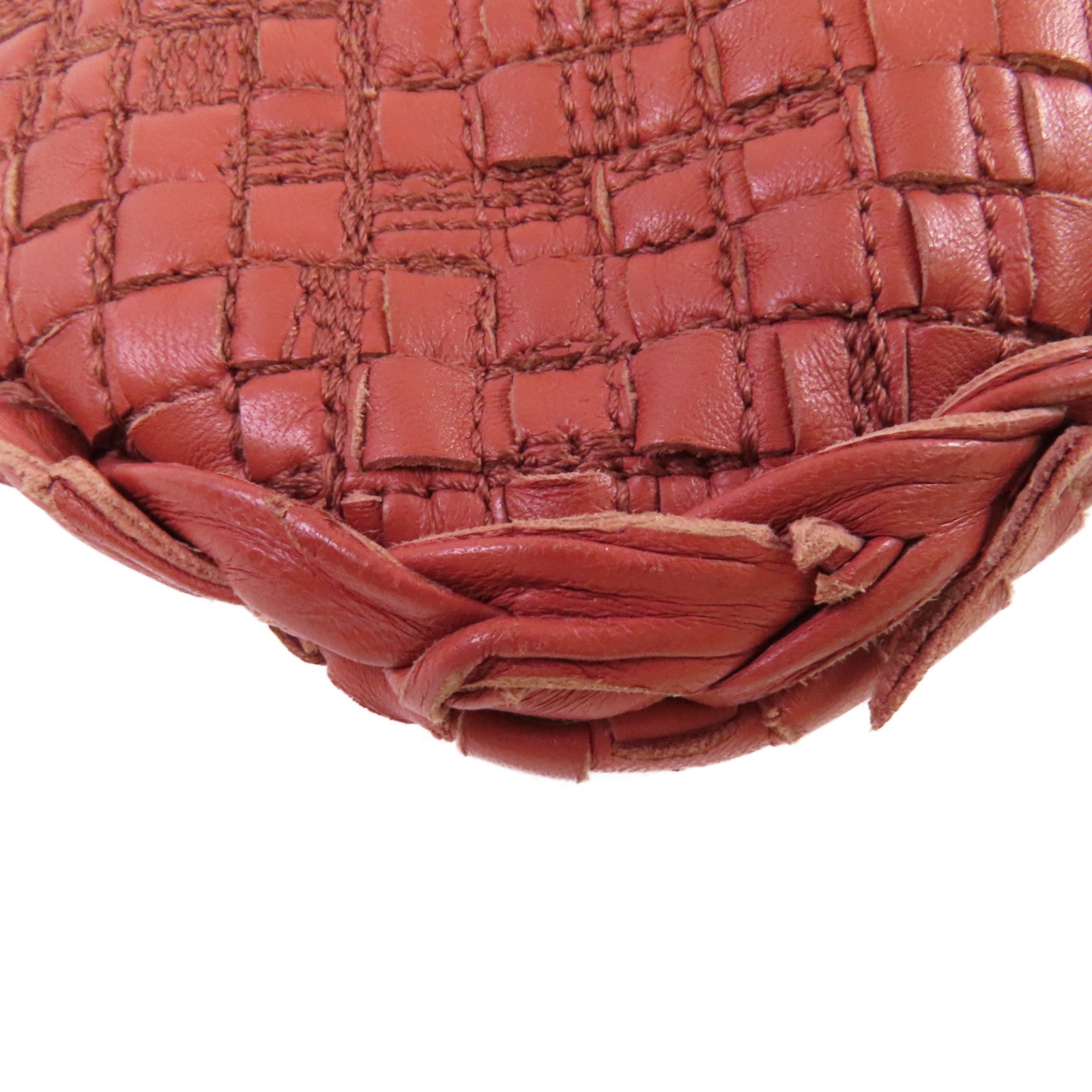 BOTTEGA VENETA 【激減優惠】織紋皮革Intrecciato Shoulder Bag肩背袋酒紅豆色