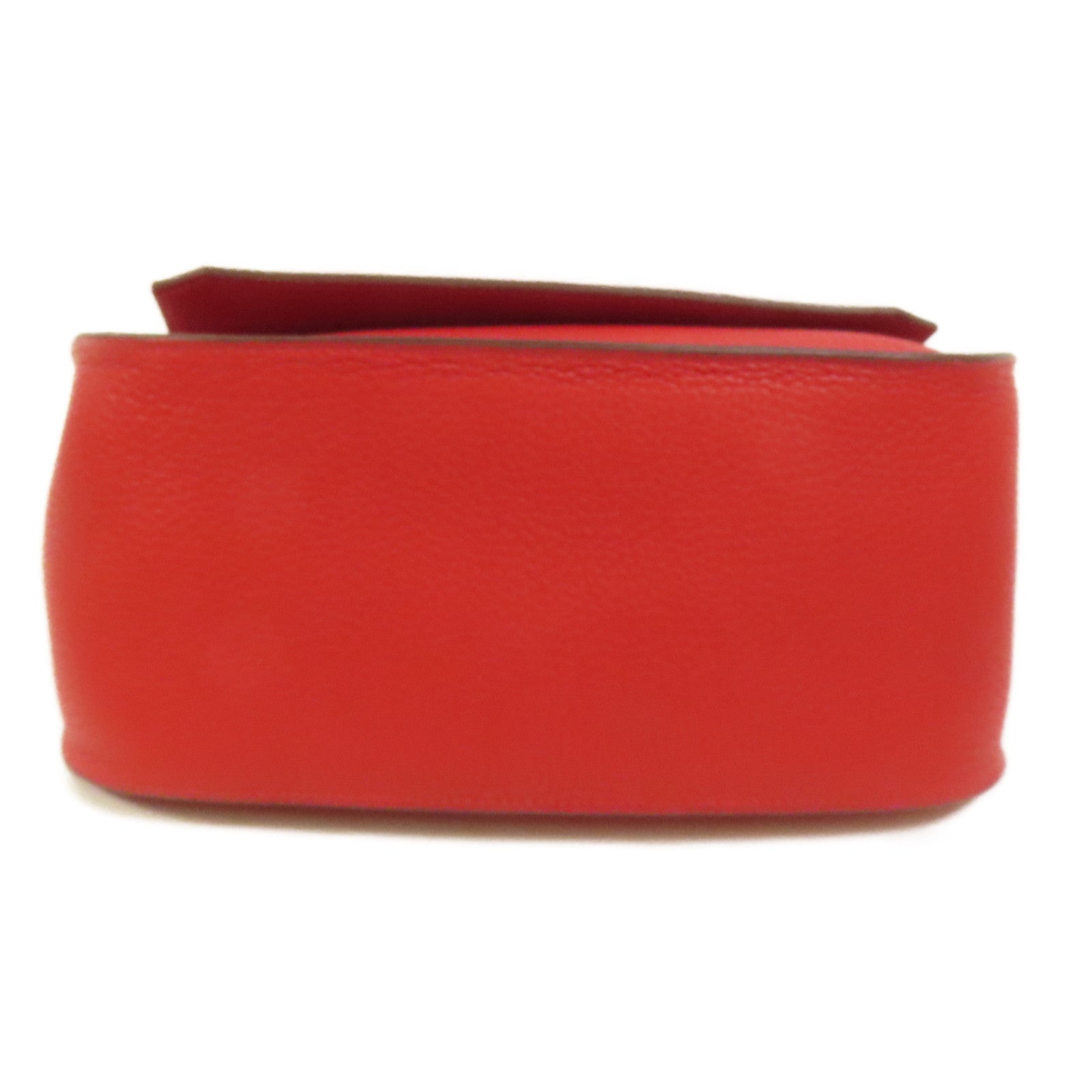 HERMES Clemence皮革Jypsiere 28肩背袋Rouge Casaque