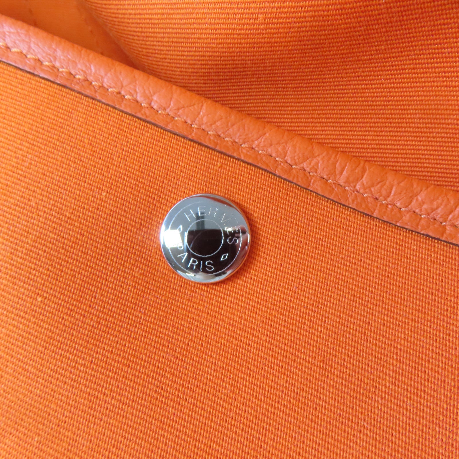 HERMES (PRICE DOWN) PHW Garden Party PM Tote Bag Handbag Negonda Leather Orange