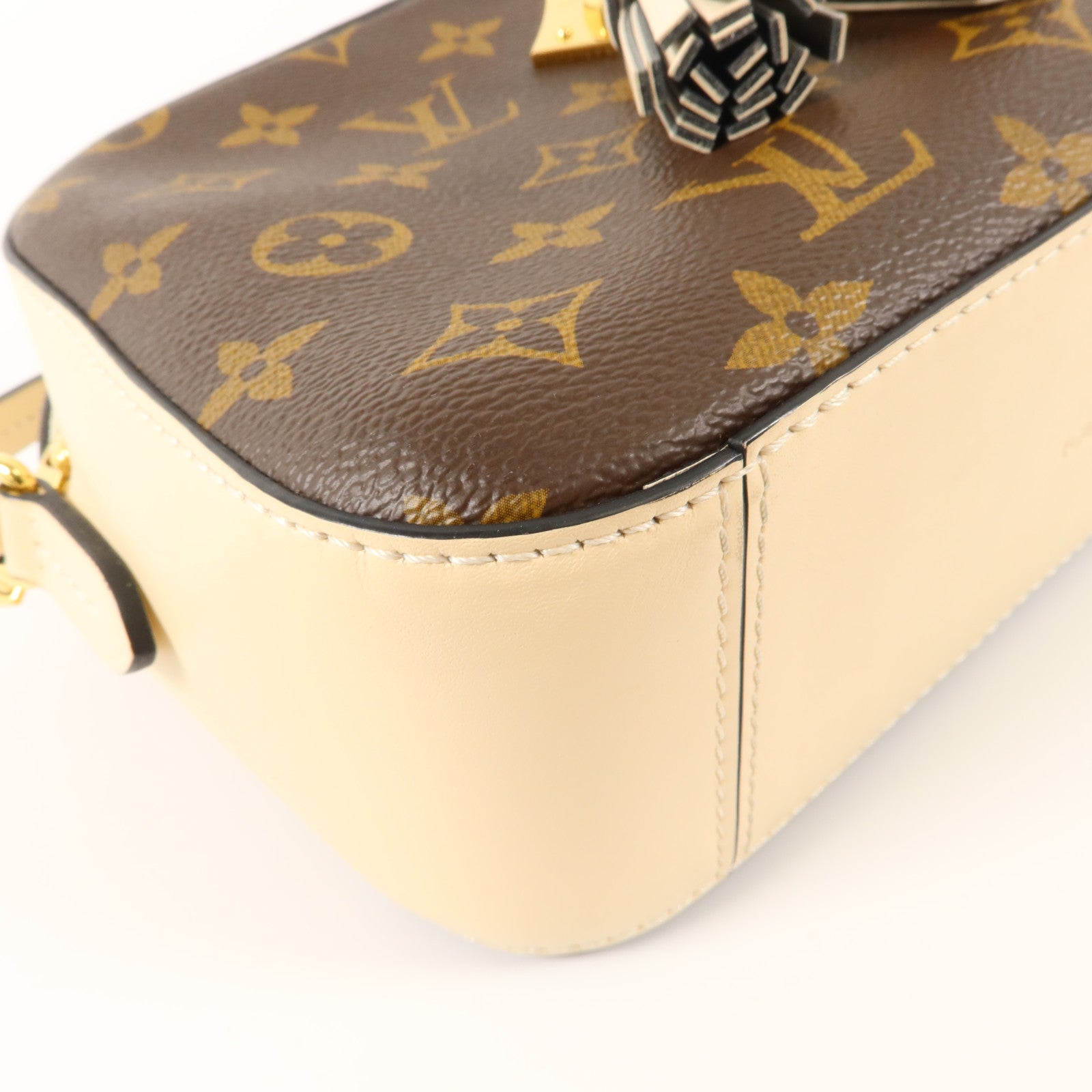 LOUIS VUITTON Monogram Saintonge金扣手挽肩背兩用袋