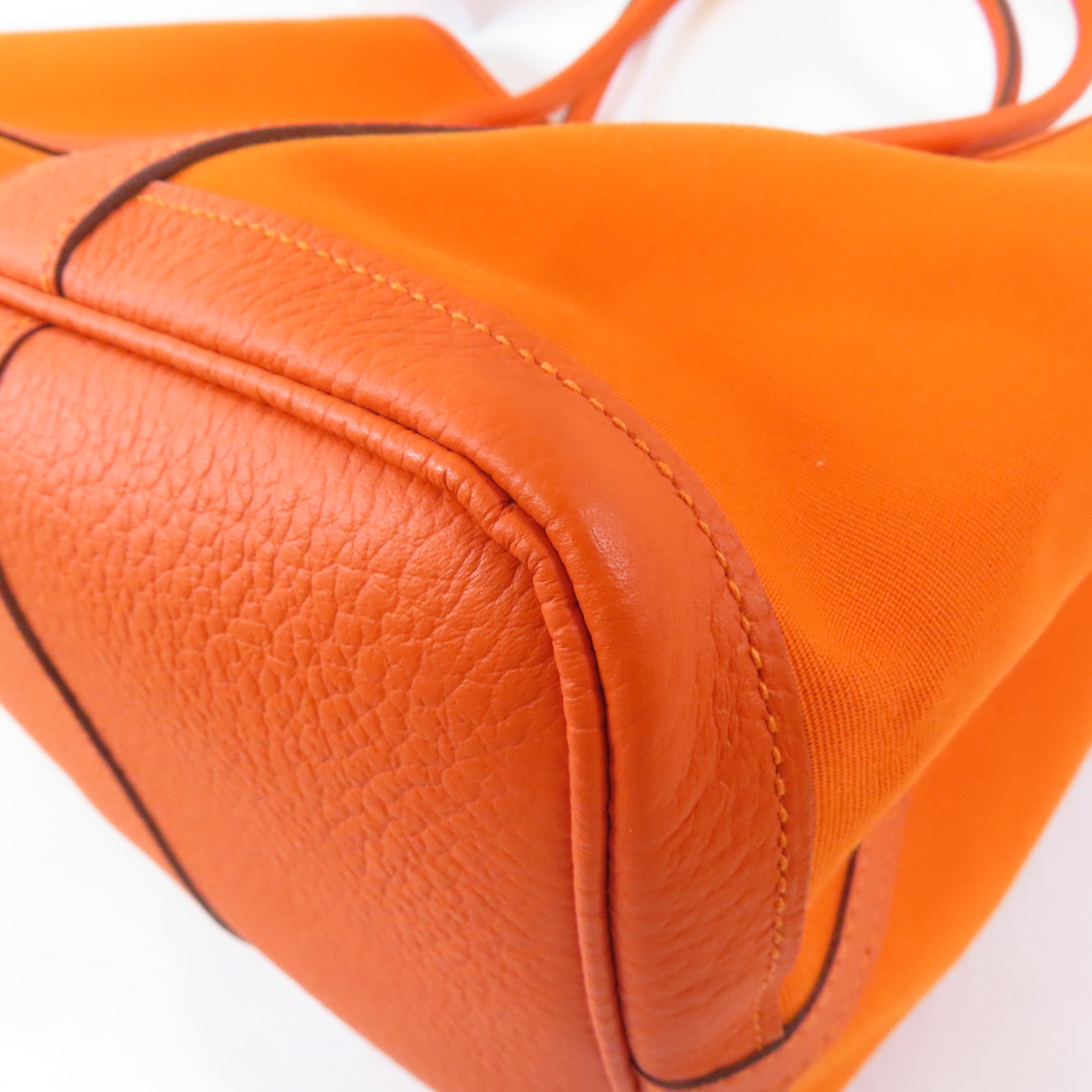 HERMES (PRICE DOWN) PHW Garden Party PM Tote Bag Handbag Negonda Leather Orange