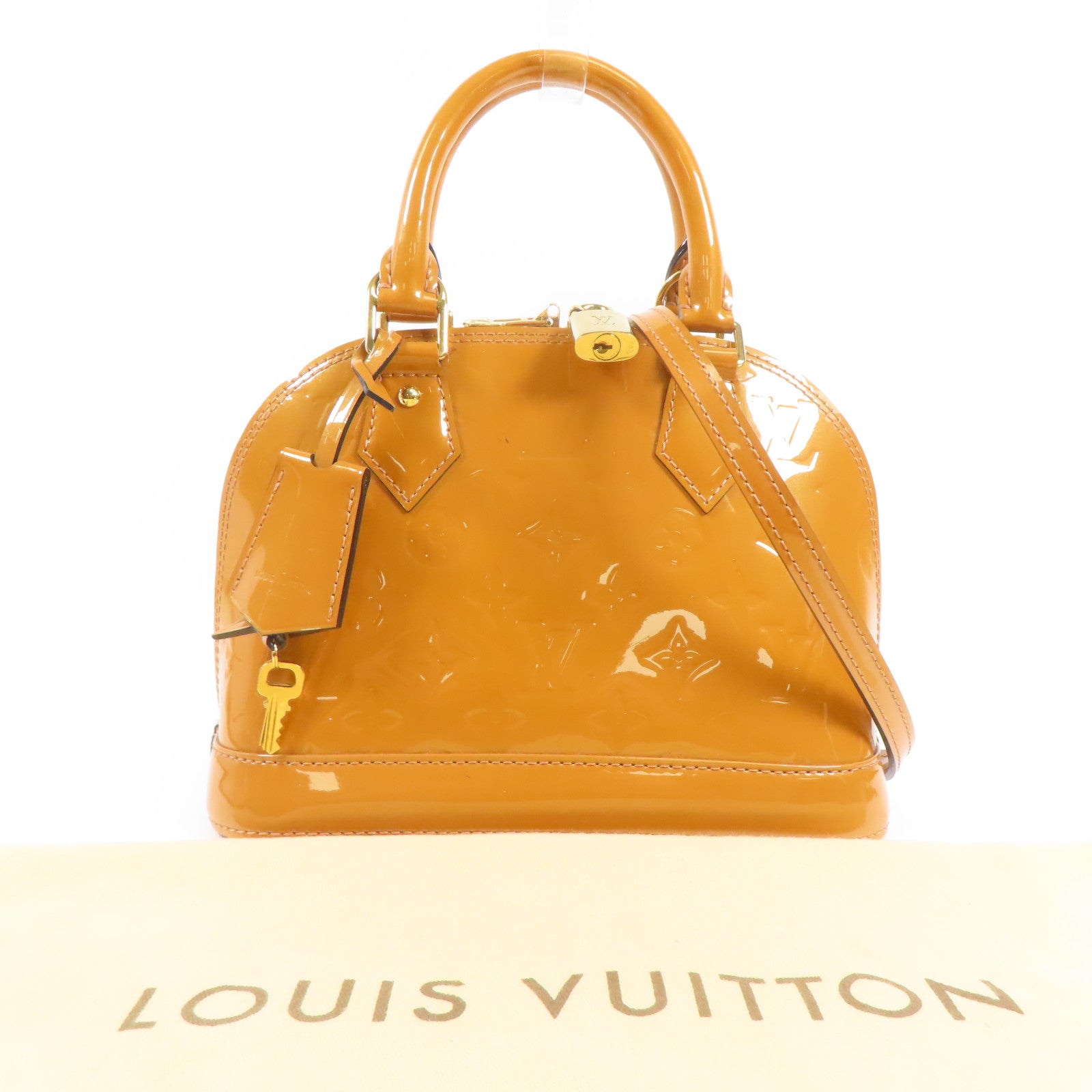 LOUIS VUITTON Monogram Vernis Alma BB金扣手挽肩背兩用袋