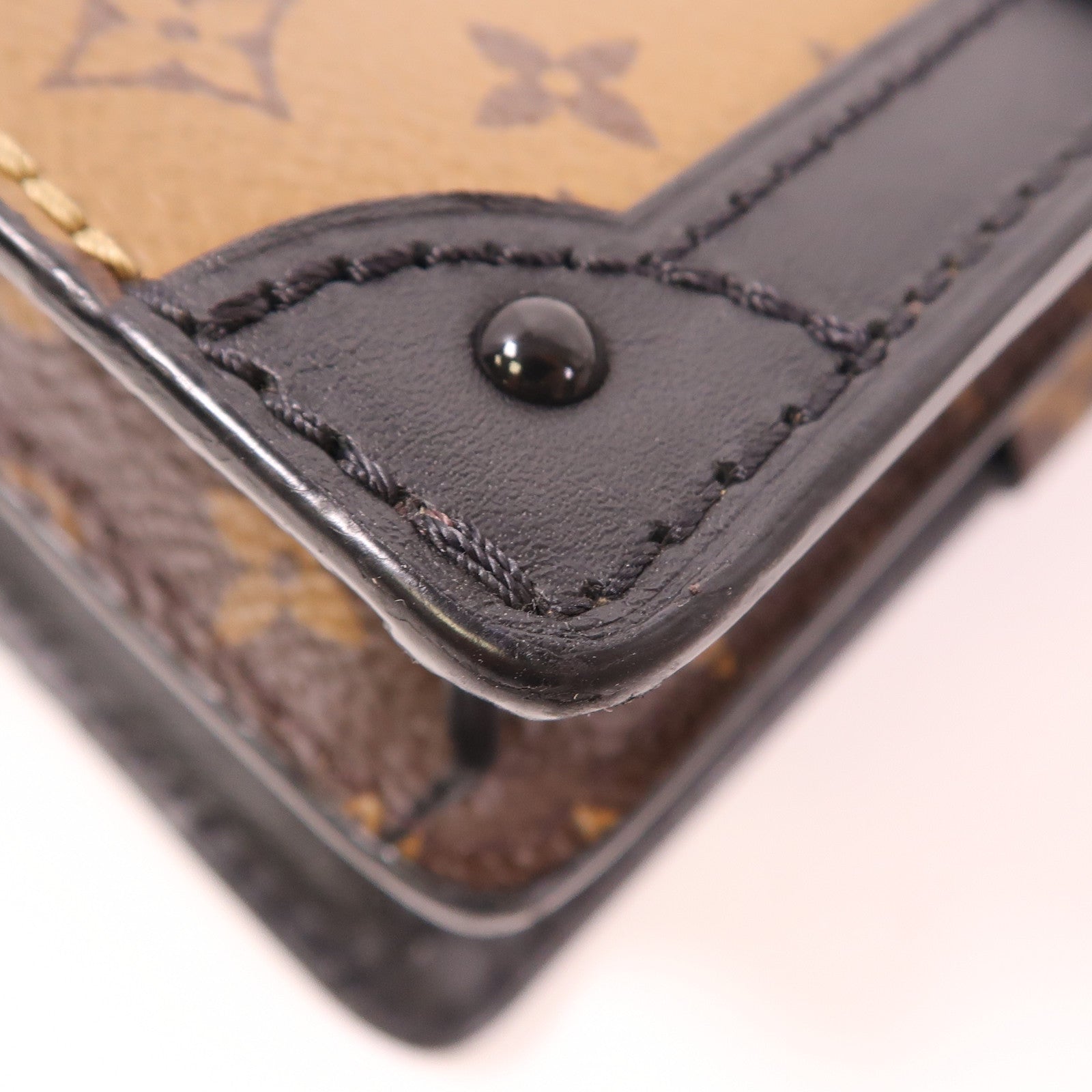 LOUIS VUITTON LV GHW Trunk Clutch Shoulder Bag M43596 Monogram Reverse Brown