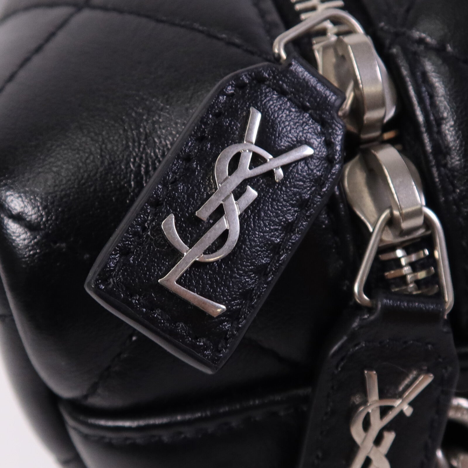 SAINT LAURENT 牛皮皮革Shoulder Bag銀扣鏈帶肩背袋