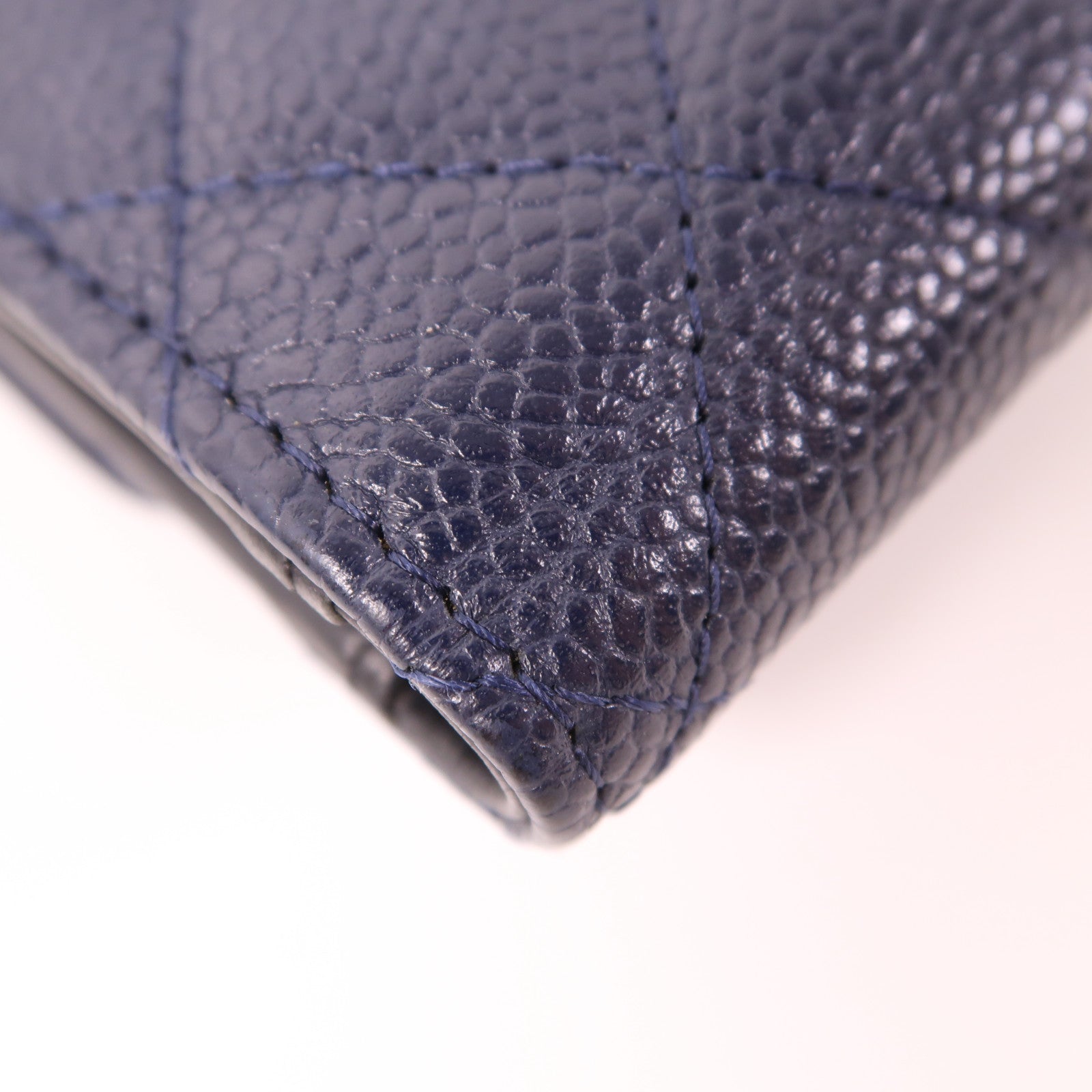 CHANEL CC GHW Wallet Calfskin Leather Navy/Black