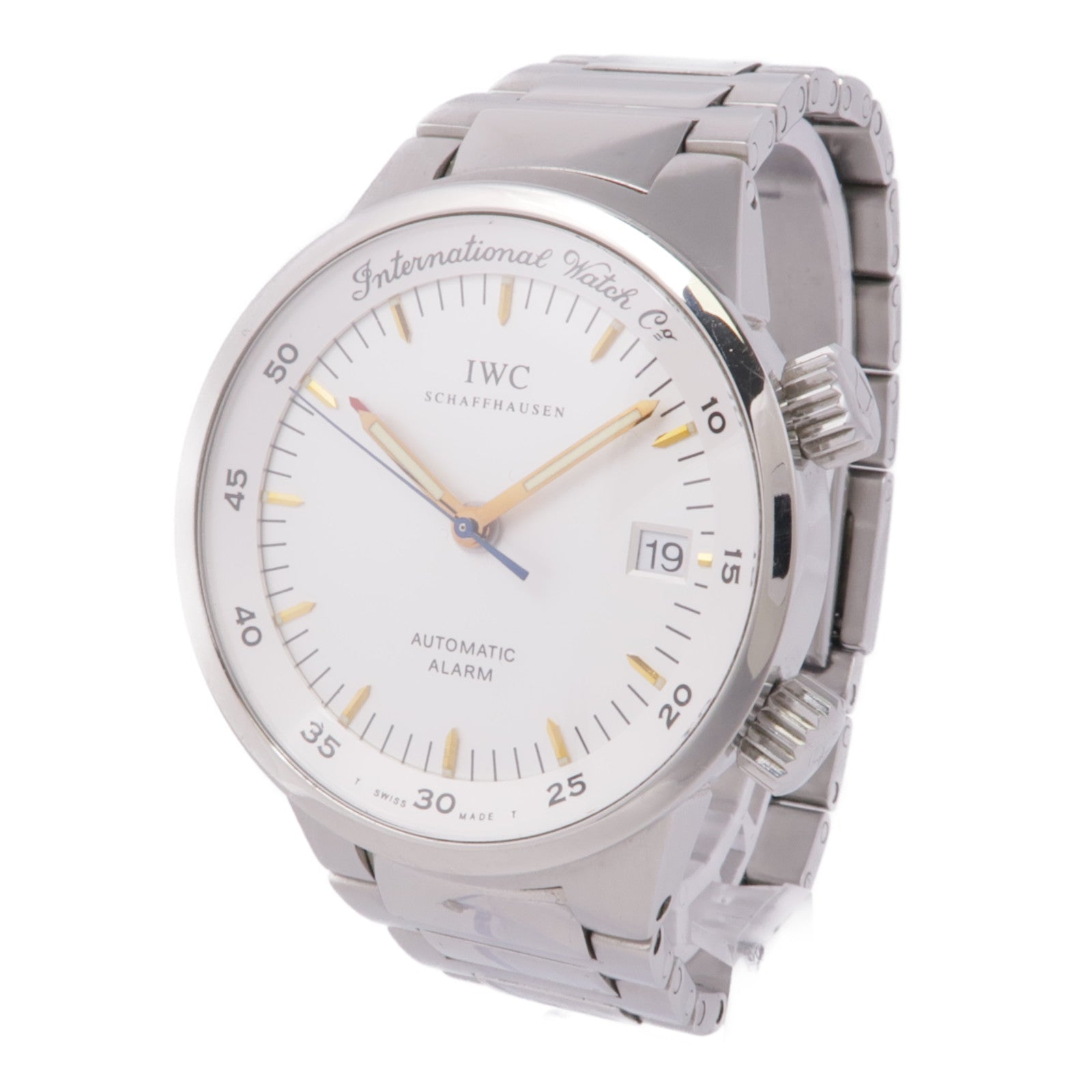 IWC GST Alarm IW353702 Automatic Watch Stainless Steel White