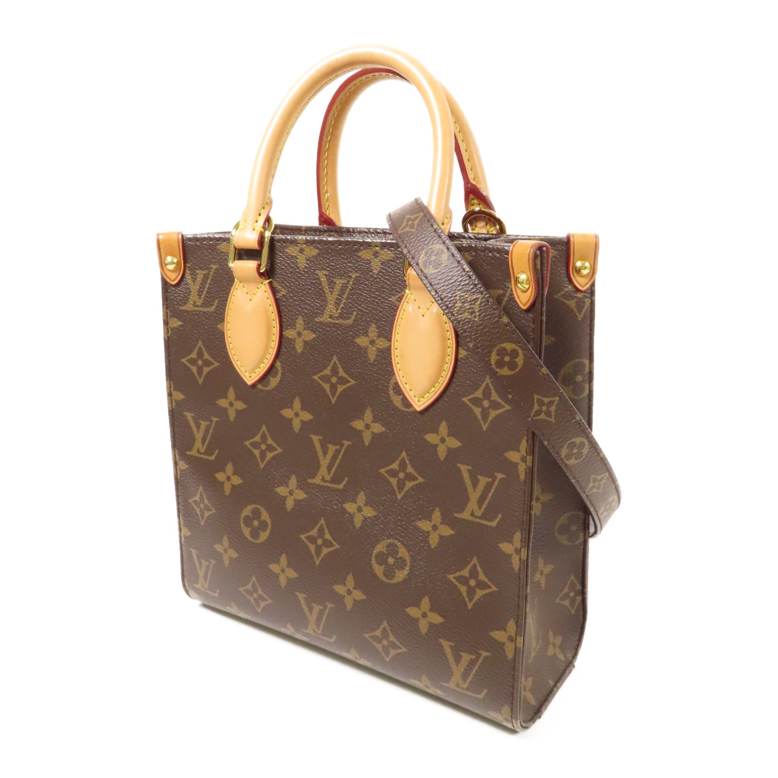 LOUIS VUITTON LV GHW Sac Plat BB 2 Way Shoulder Handbag M45847 Monogram Brown
