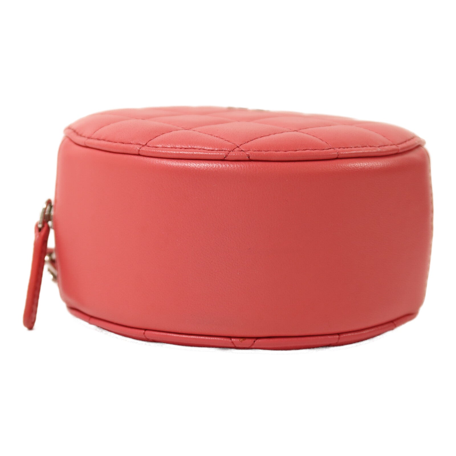 CHANEL 羊皮皮革Round Chain Shoulder Bag銀扣鏈帶肩背袋