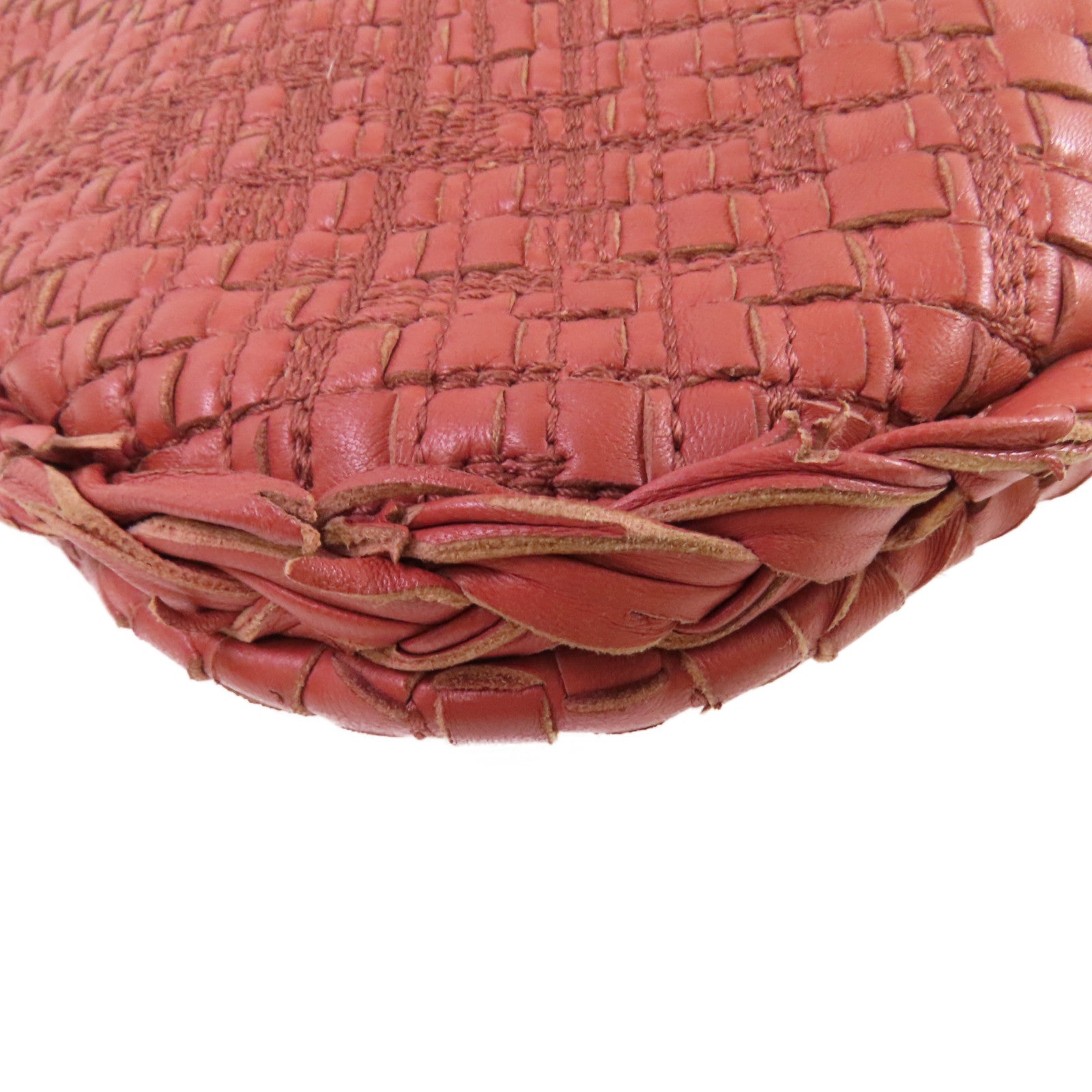 BOTTEGA VENETA 【激減優惠】織紋皮革Intrecciato Shoulder Bag肩背袋酒紅豆色