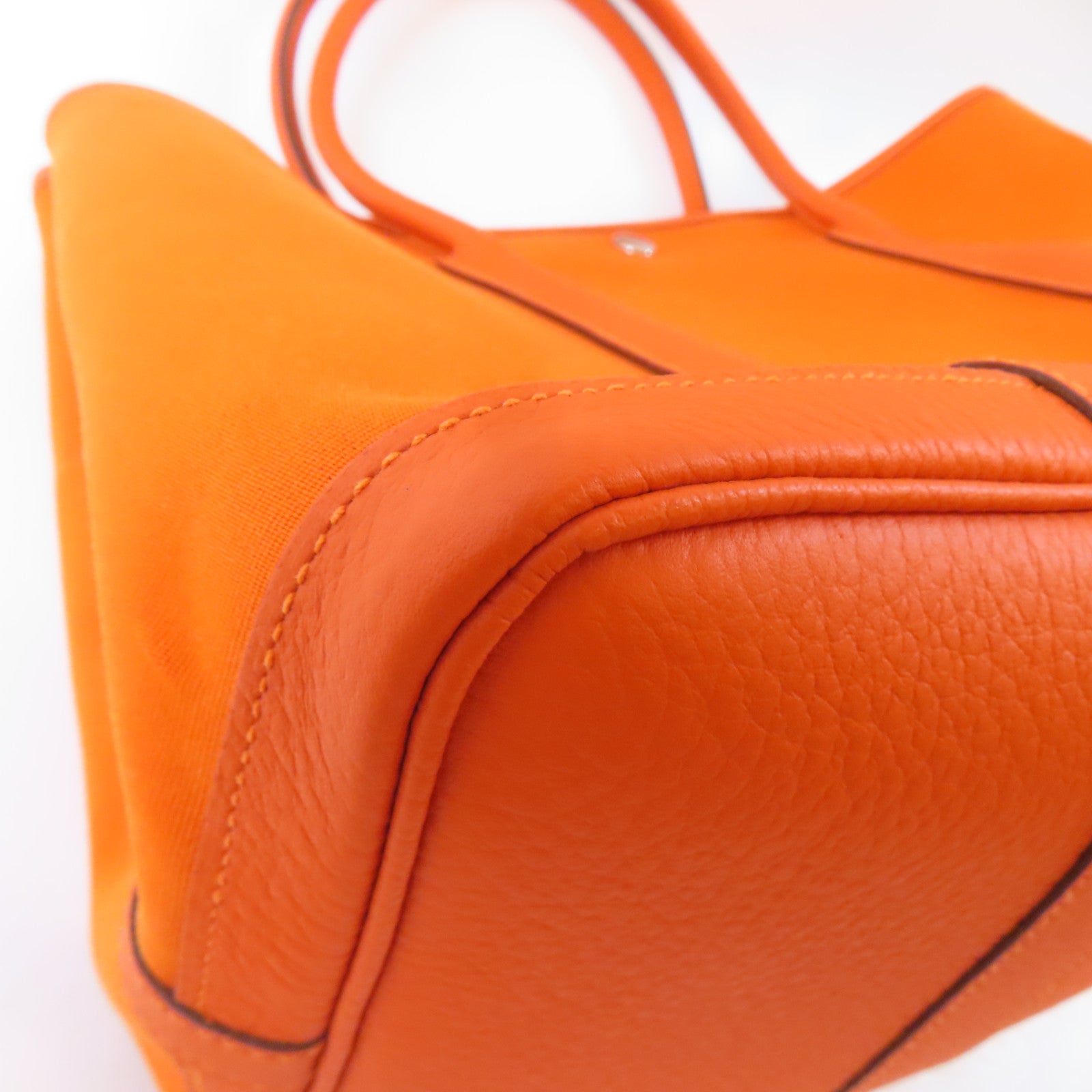HERMES (PRICE DOWN) PHW Garden Party PM Tote Bag Handbag Negonda Leather Orange