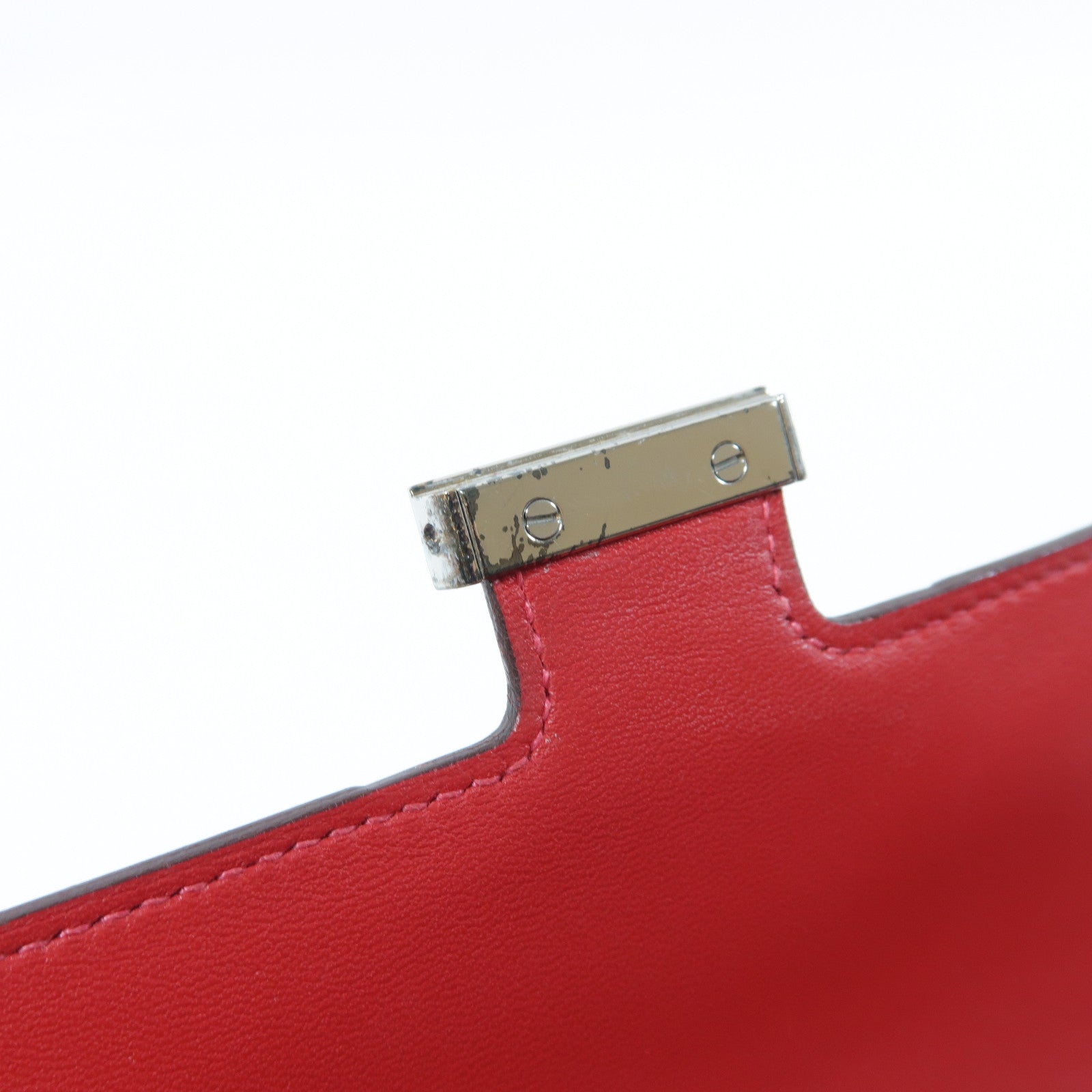HERMES 【激減優惠】Epsom皮革Constance Long Wallet銀扣長錢包Rouge Casaque正紅色