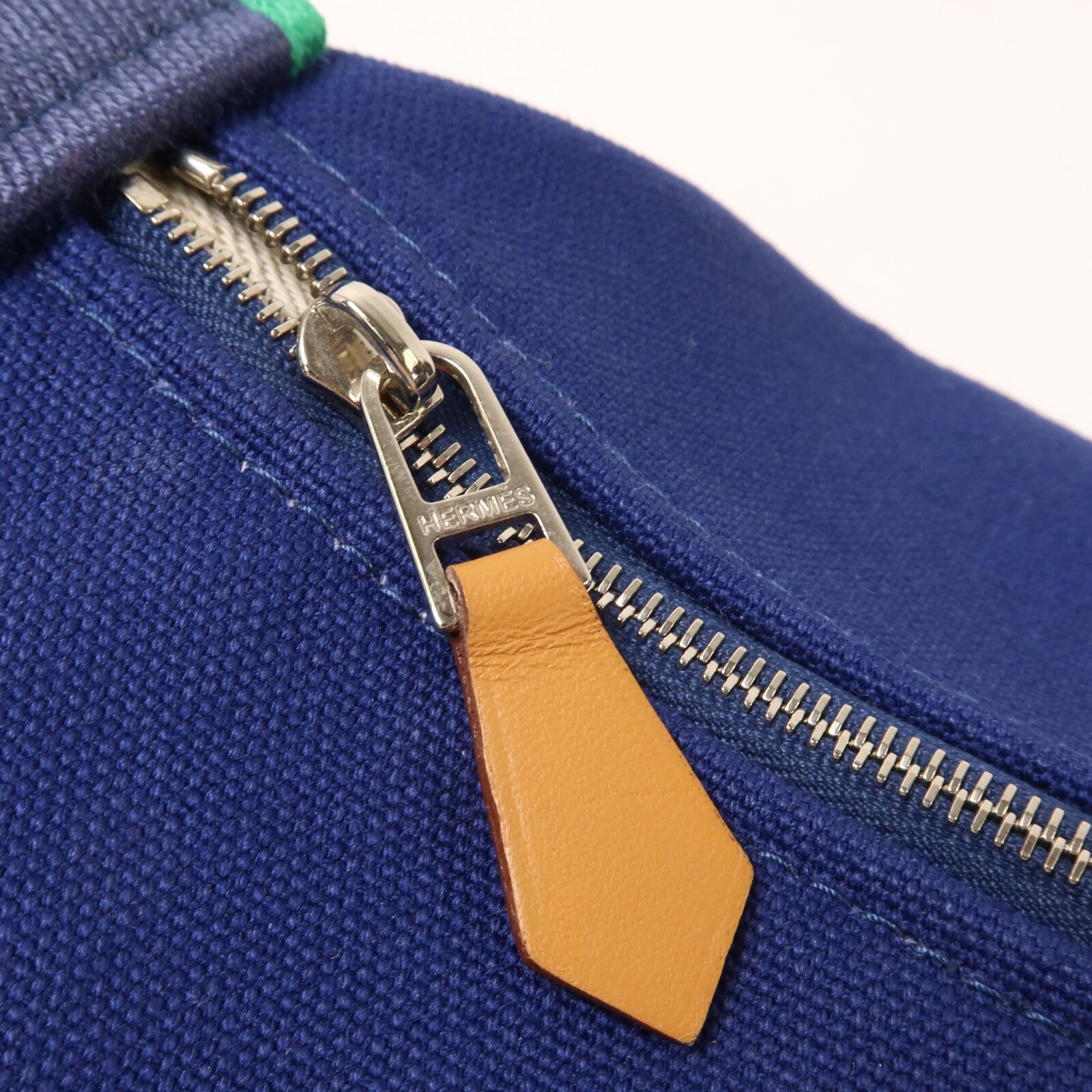 HERMES 帆布Bride A Brac PM手挽袋Bleu Marine