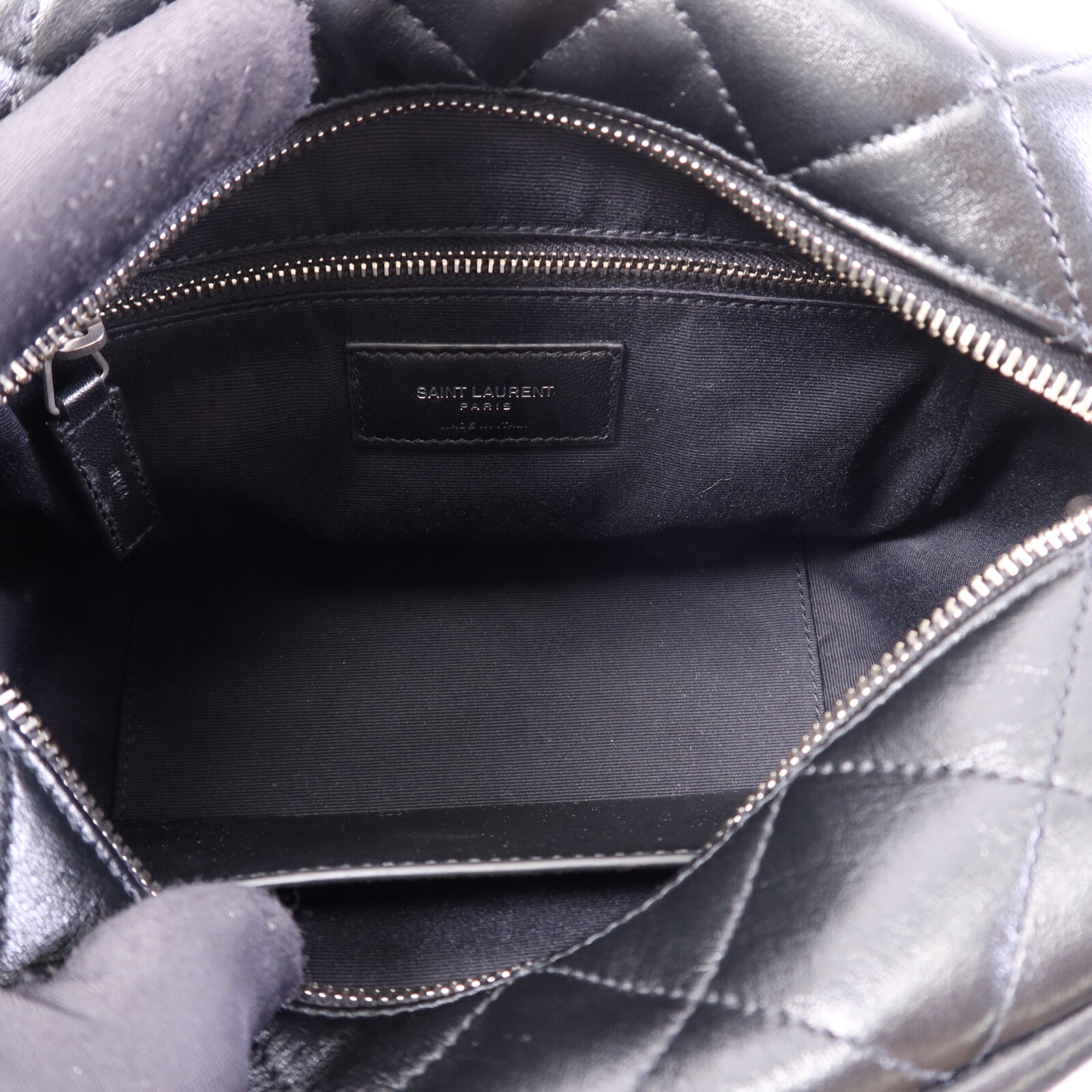 SAINT LAURENT 牛皮皮革Shoulder Bag銀扣鏈帶肩背袋