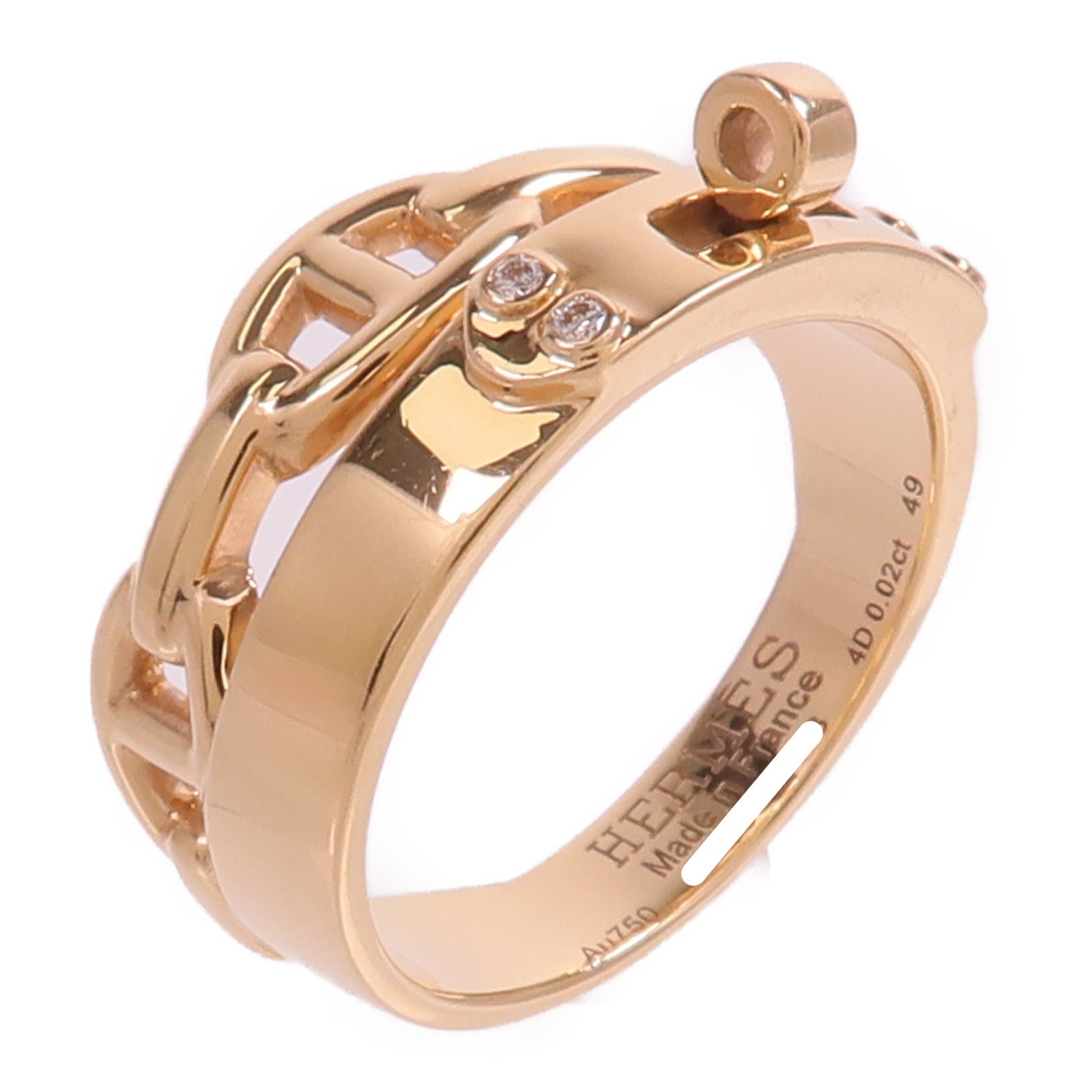HERMES 18K玫瑰金Alchimie Kelly Ring鑽石戒指