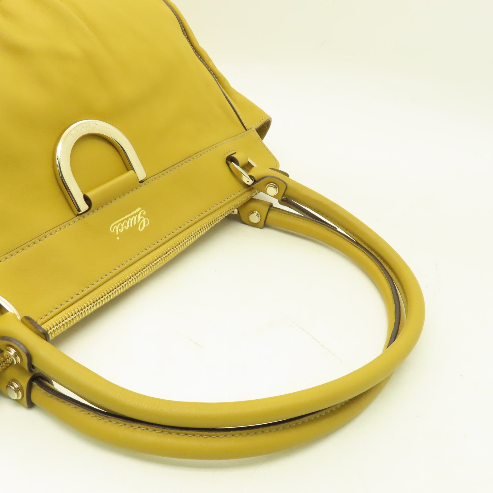 GUCCI 【激減優惠】牛皮皮革Shoulder Bag金扣肩背袋啡色