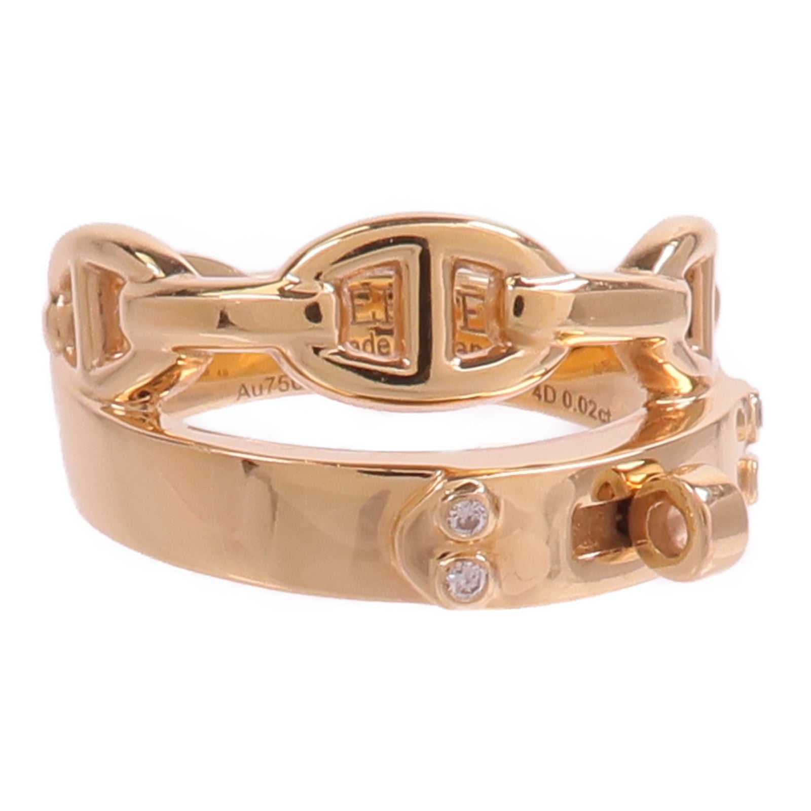 HERMES 18K玫瑰金Alchimie Kelly Ring鑽石戒指