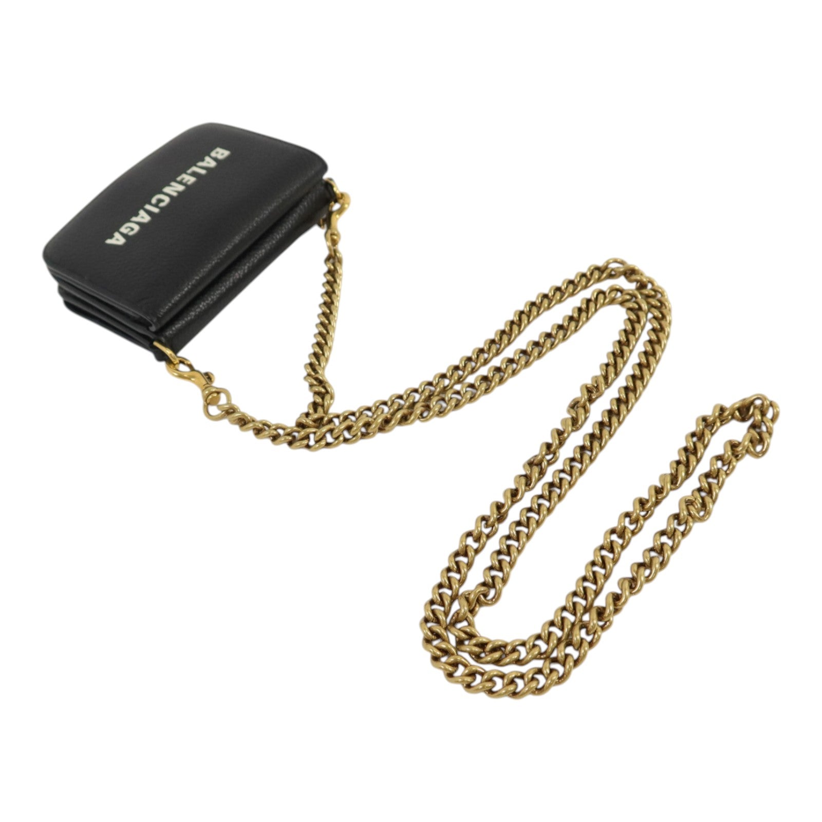 BALENCIAGA 牛皮皮革Mini Wallet on Chain金扣鏈帶肩背袋