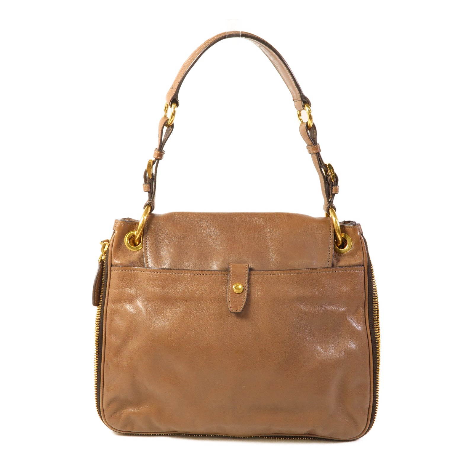 PRADA 牛皮皮革Shoulder Bag金扣肩背袋