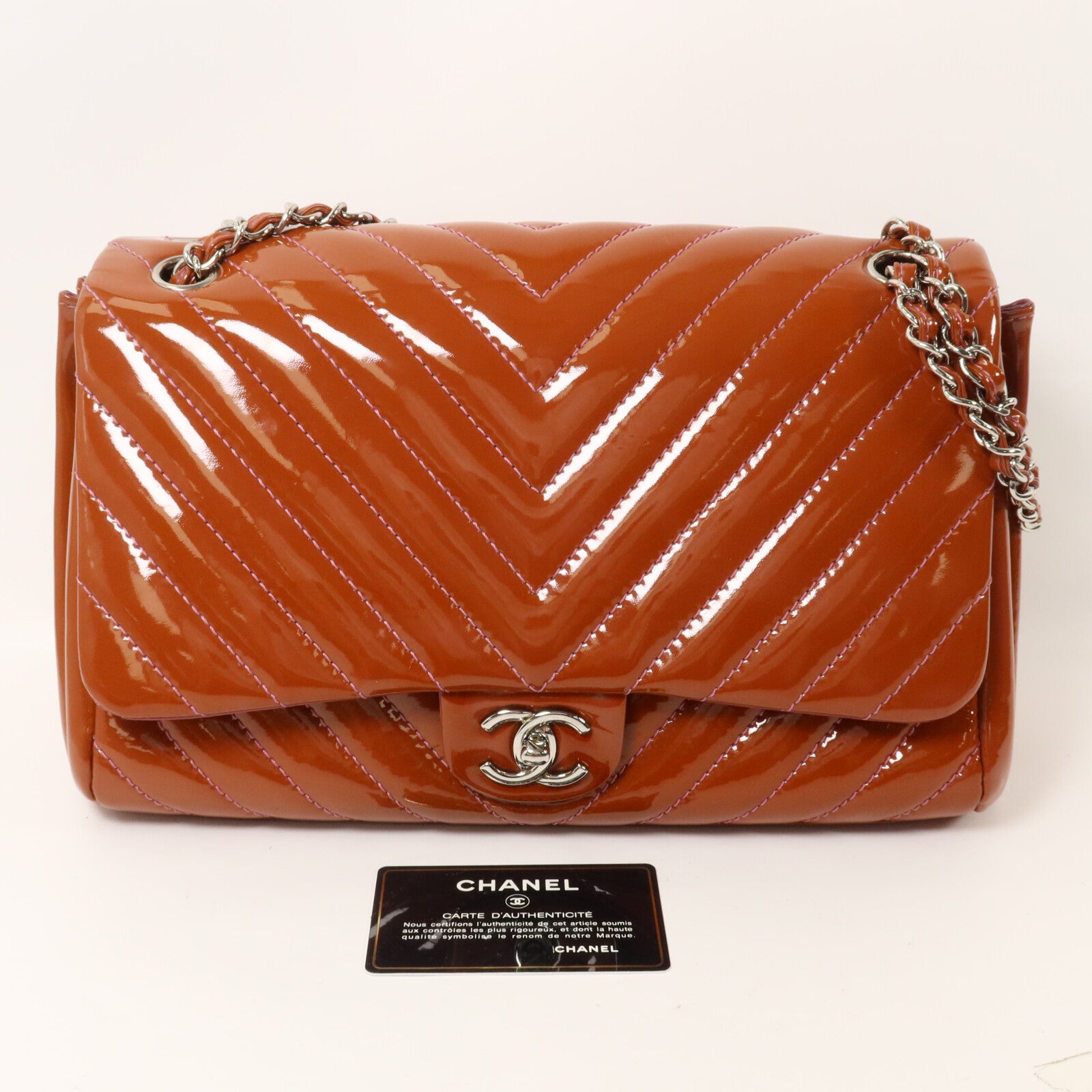 CHANEL 漆皮皮革Chain Shoulder鏈帶肩背袋
