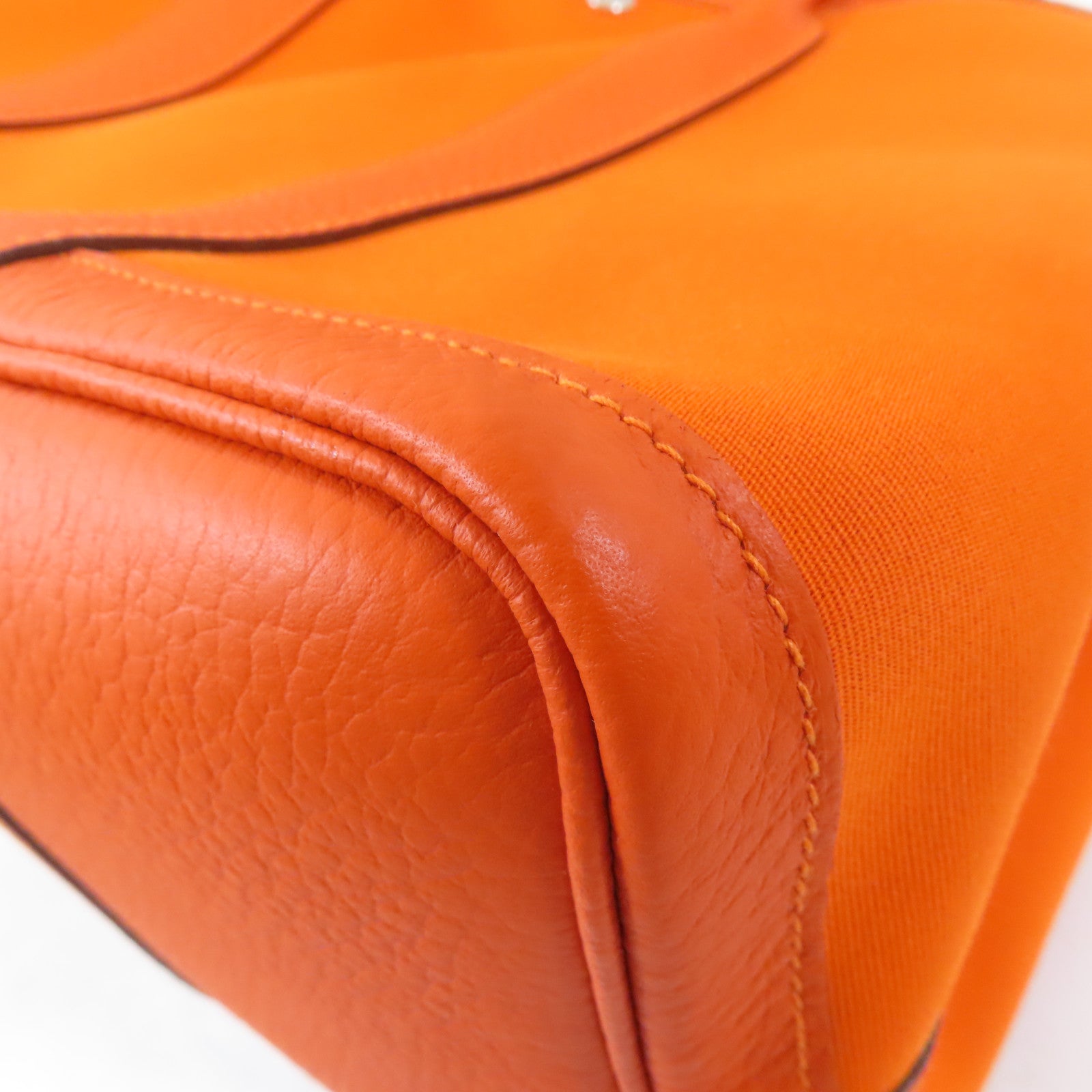 HERMES (PRICE DOWN) PHW Garden Party PM Tote Bag Handbag Negonda Leather Orange