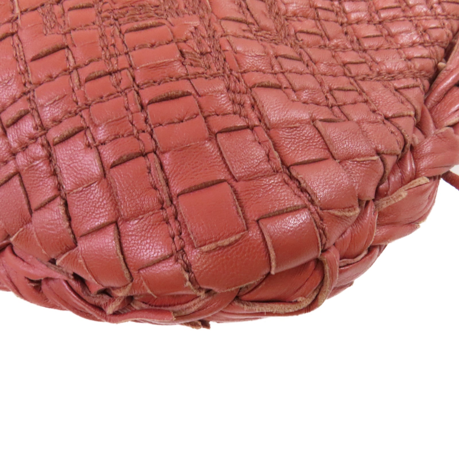 BOTTEGA VENETA 【激減優惠】織紋皮革Intrecciato Shoulder Bag肩背袋酒紅豆色