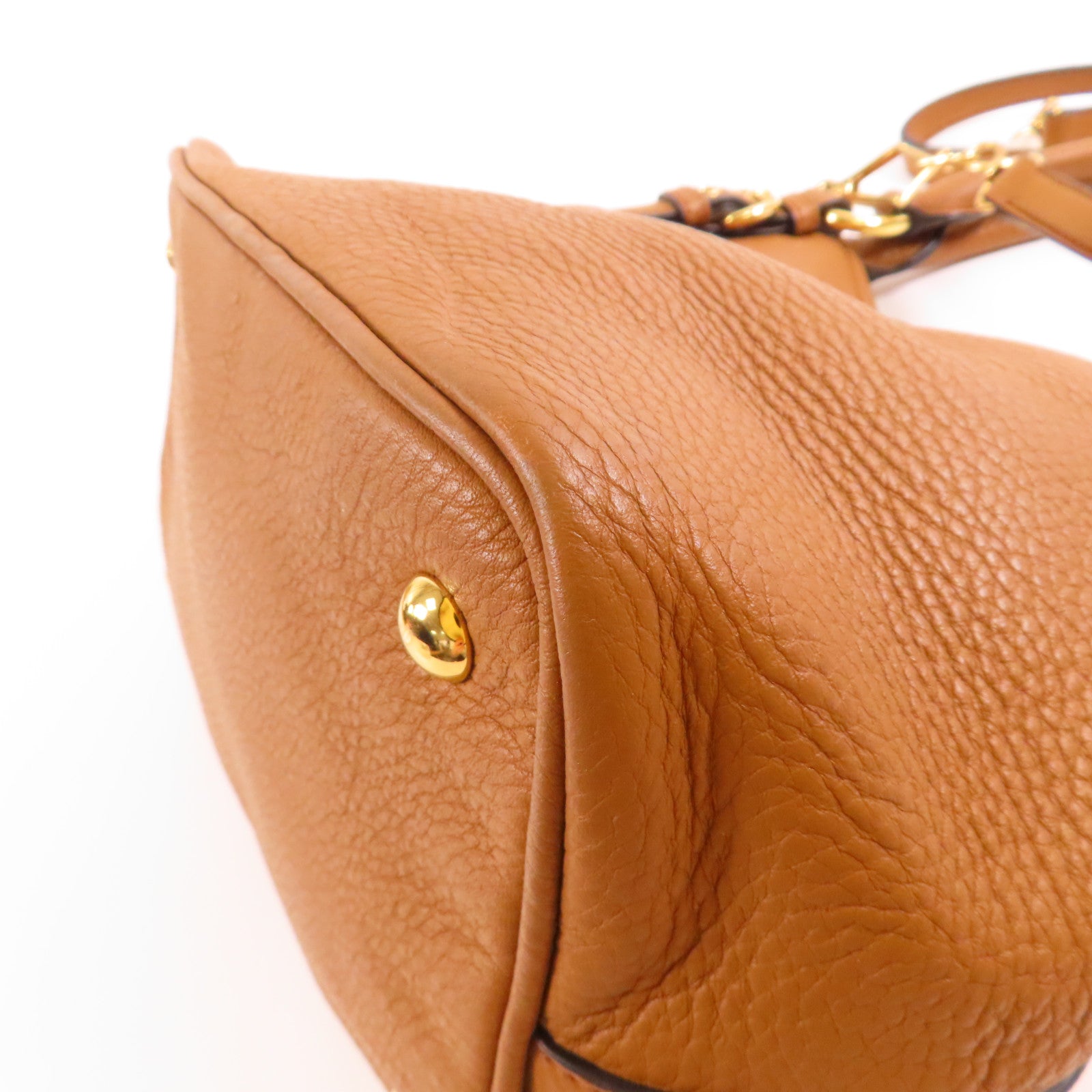 Miu Miu 牛皮皮革2 Way Shoulder金扣手挽肩背兩用袋