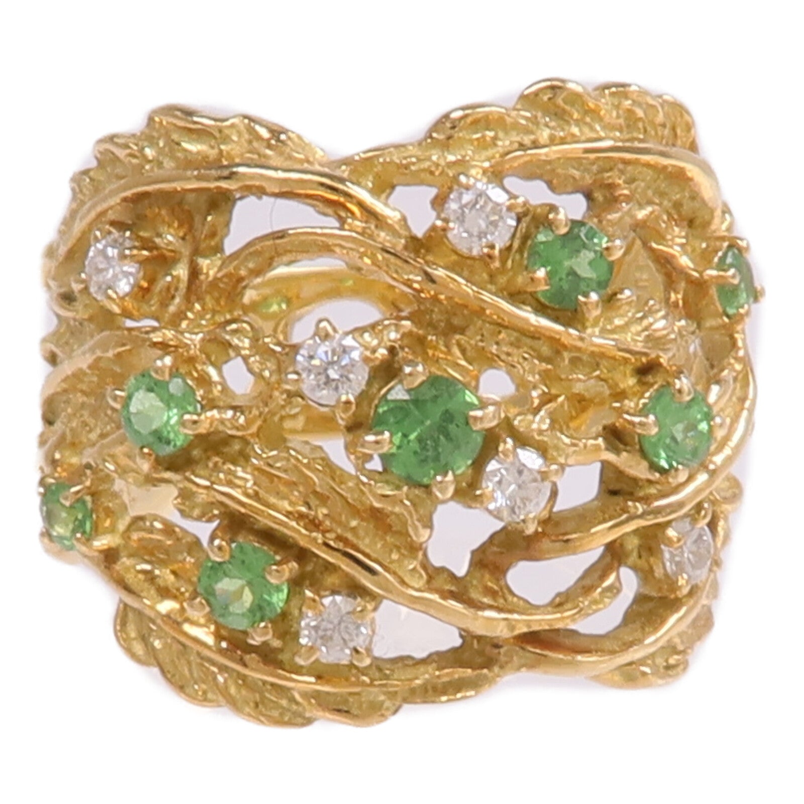 JEWELRY 18K黃金Garnet Diamond Ring石榴石/鑽石戒指US#5.75