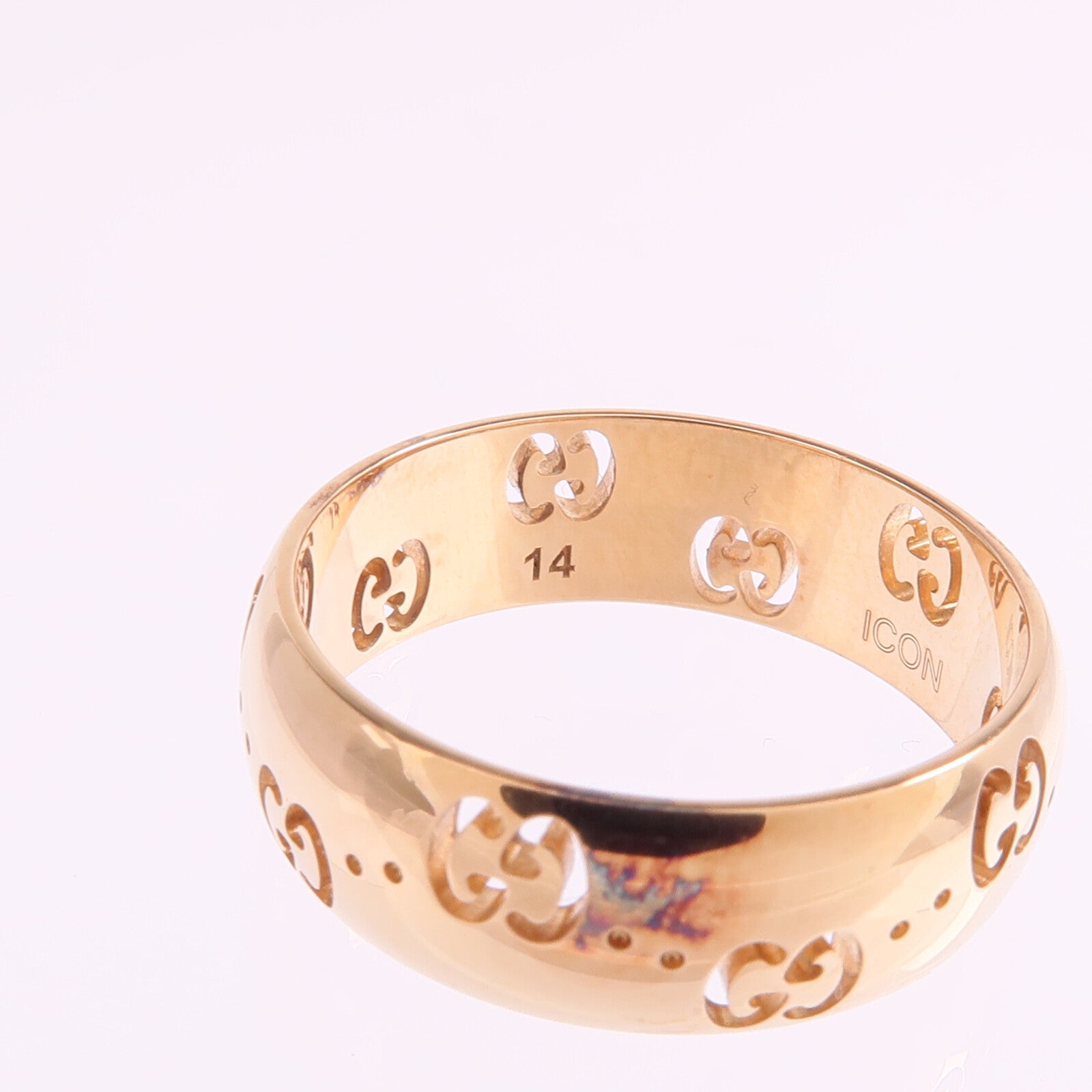 GUCCI 【激減優惠】18K玫瑰金GG Icon Ring戒指Gucci#14/US#6.75