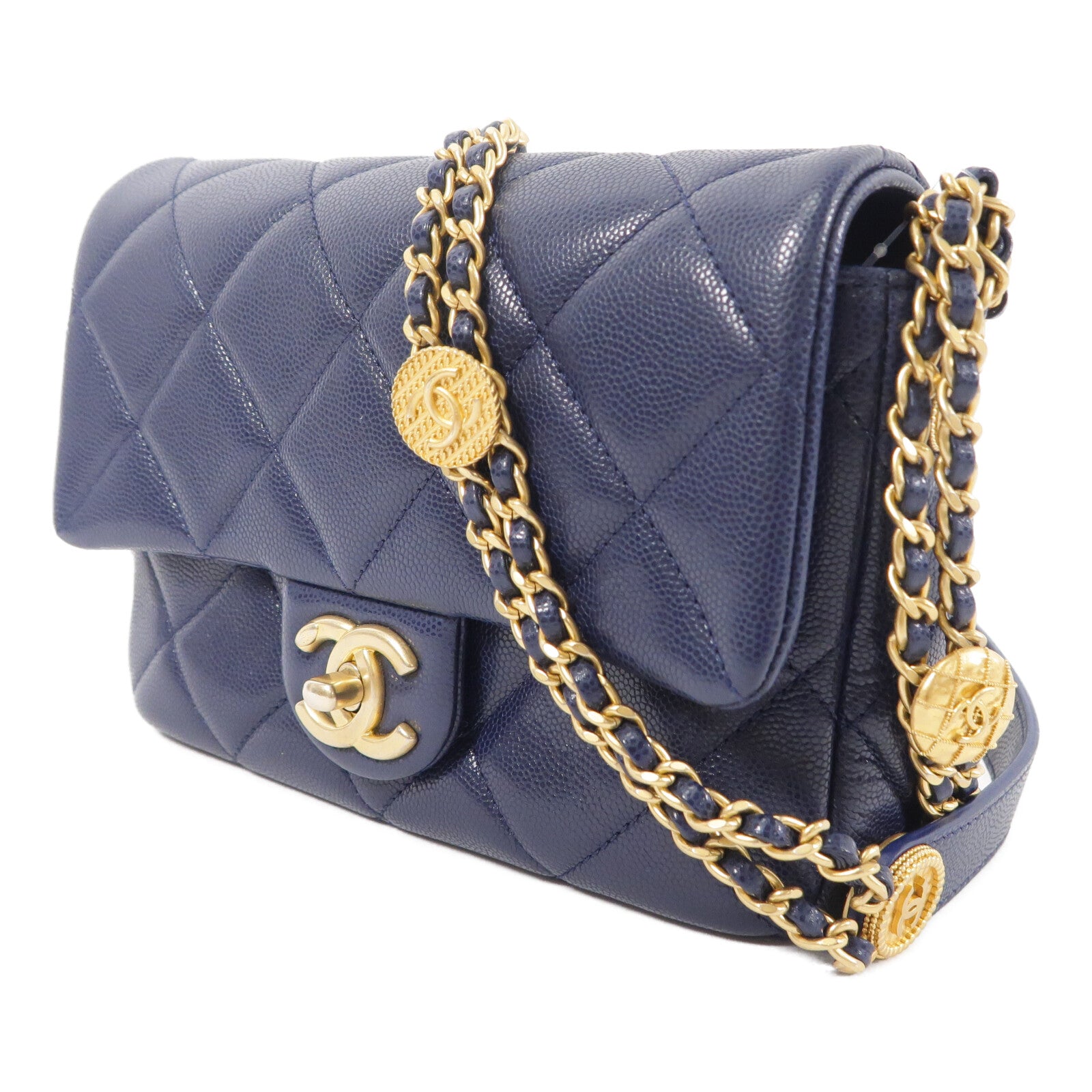 CHANEL 牛皮皮革Chain Shoulder鏈帶肩背袋