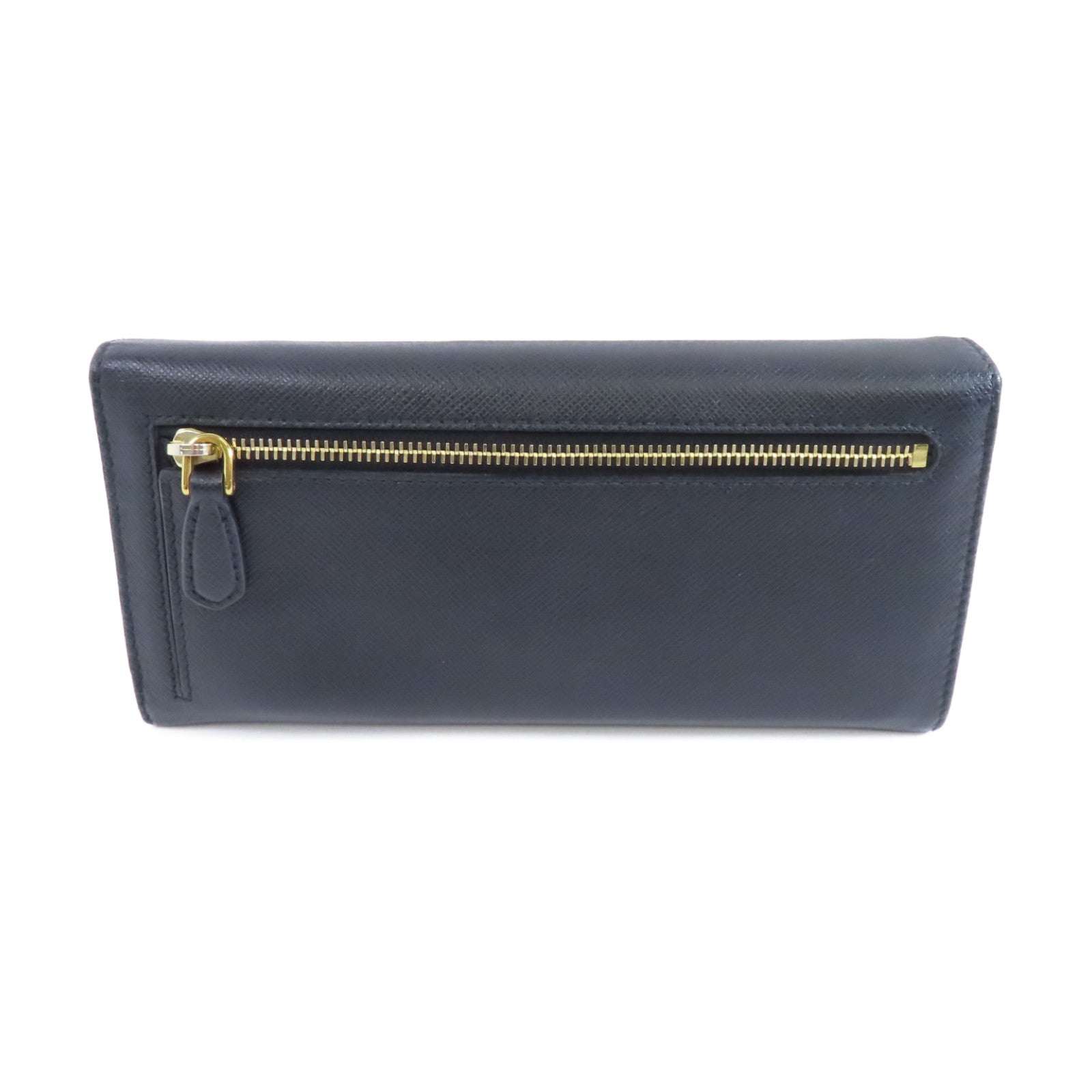 PRADA 牛皮皮革Long Wallet金扣長錢包黑色