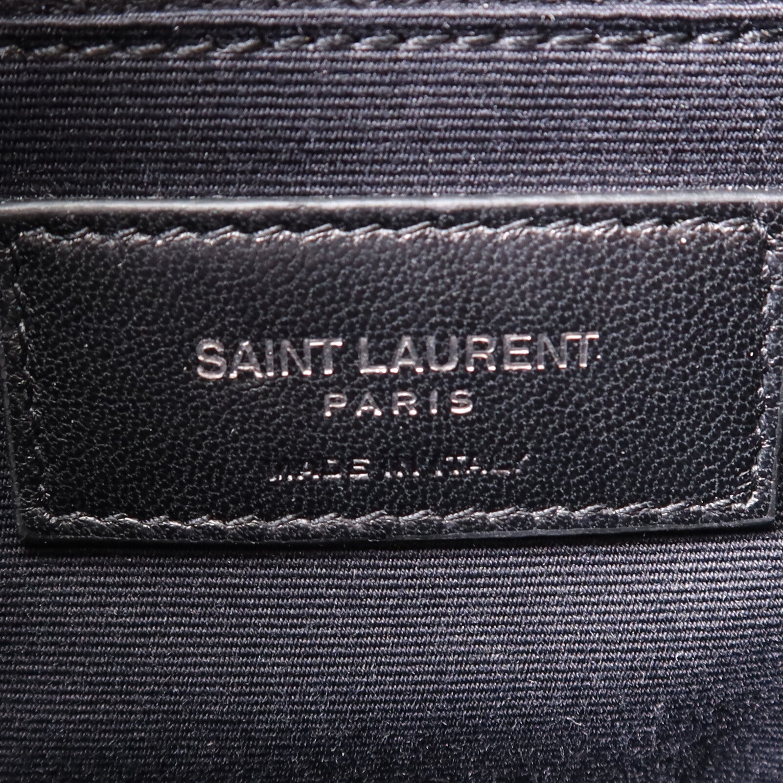 SAINT LAURENT 牛皮皮革Shoulder Bag銀扣鏈帶肩背袋