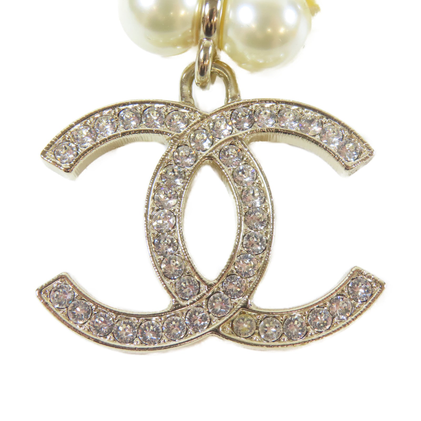 CHANEL 金屬/PVC Necklace項鍊白色#32cm