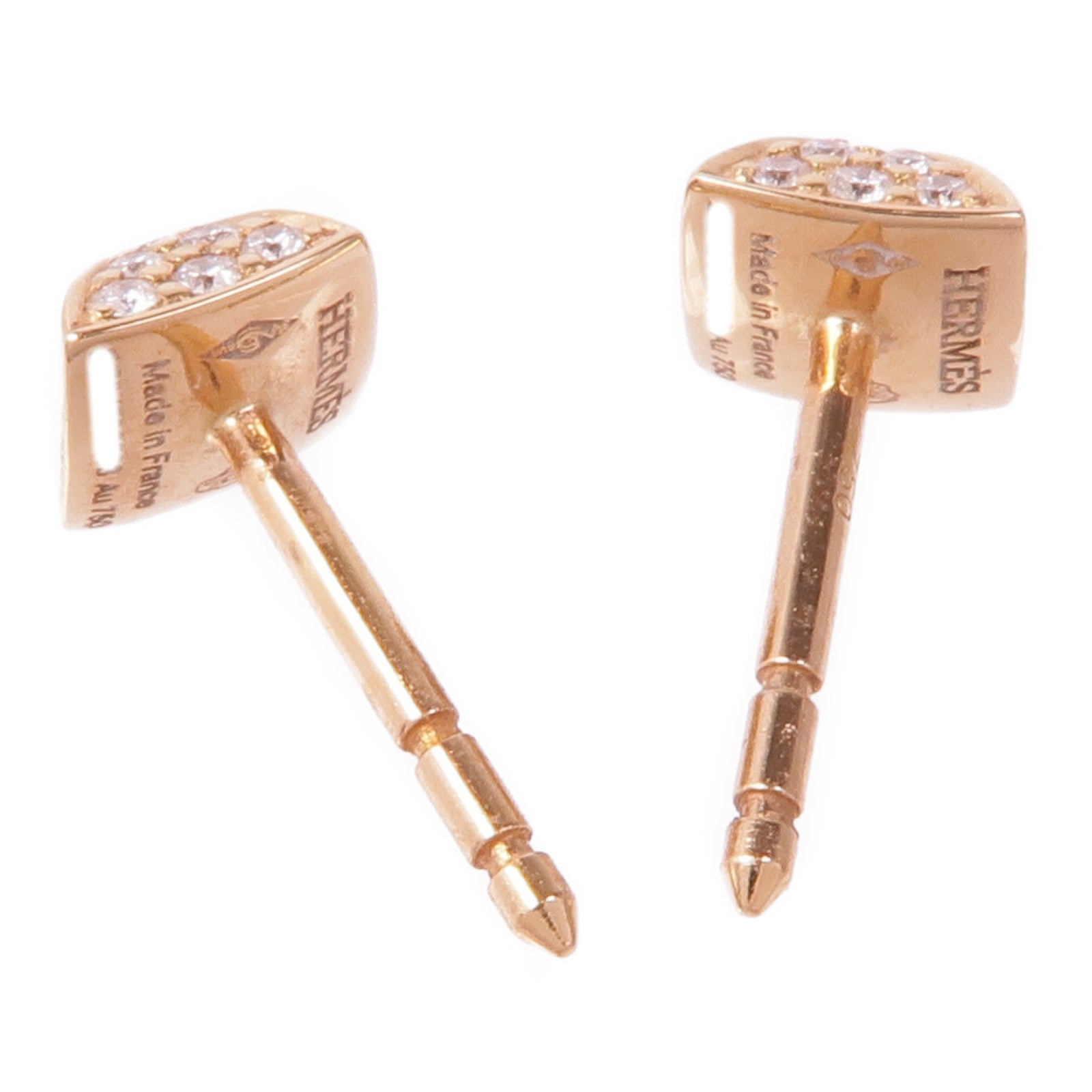 HERMES 【激減優惠】18K玫瑰金Cloud'H Earrings鑽石耳環