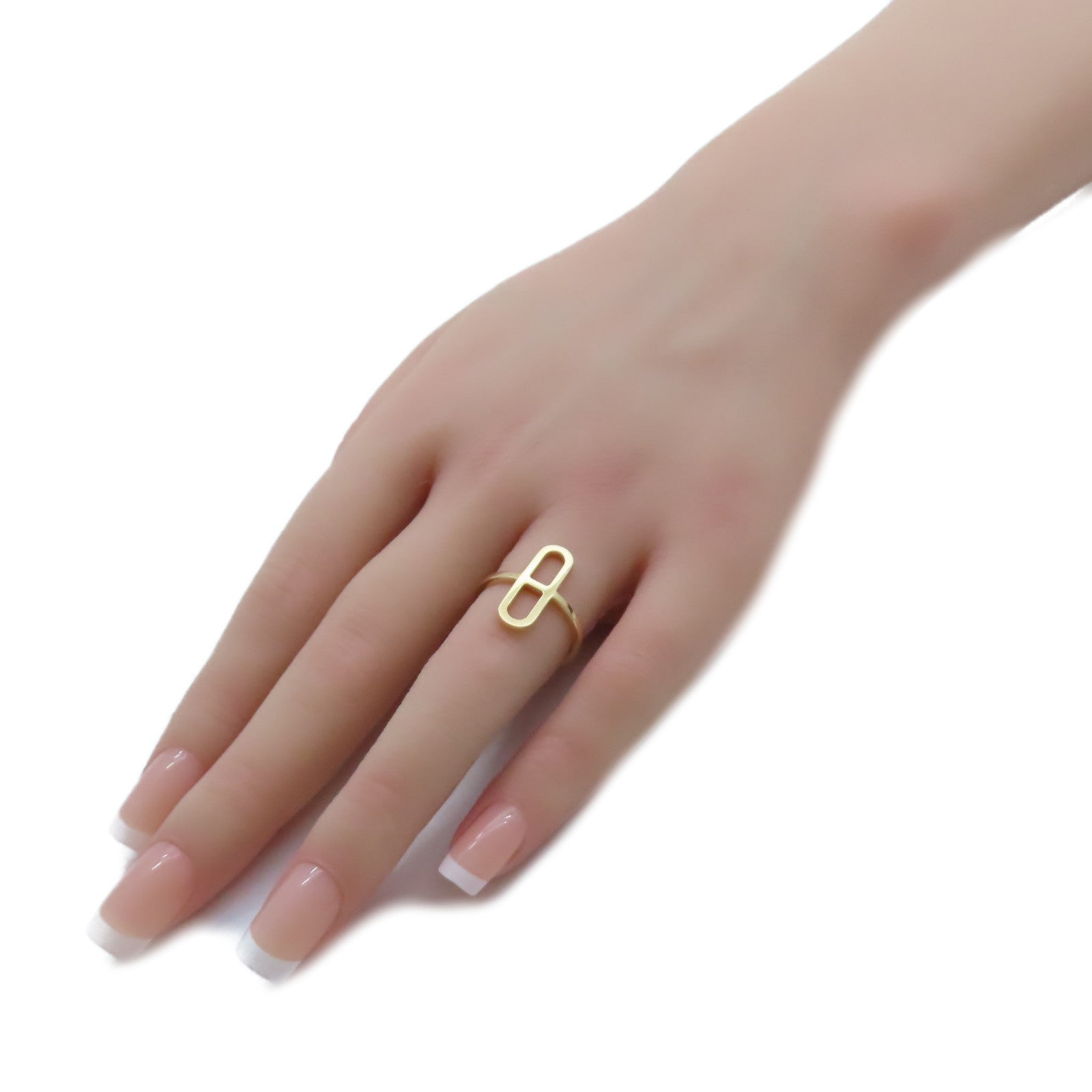 HERMES 18K黃金Ever Chaine D'ancre Ring戒指US#6