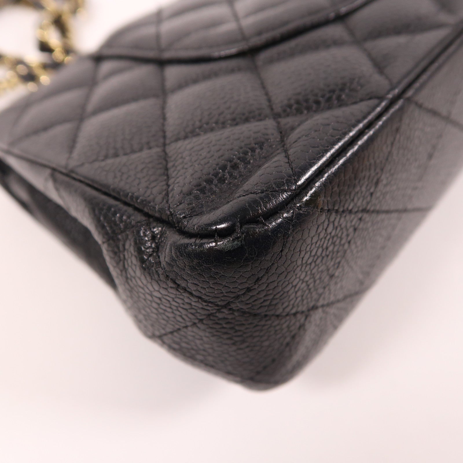 CHANEL 牛皮皮革Classic 25金扣鏈帶肩背袋黑色
