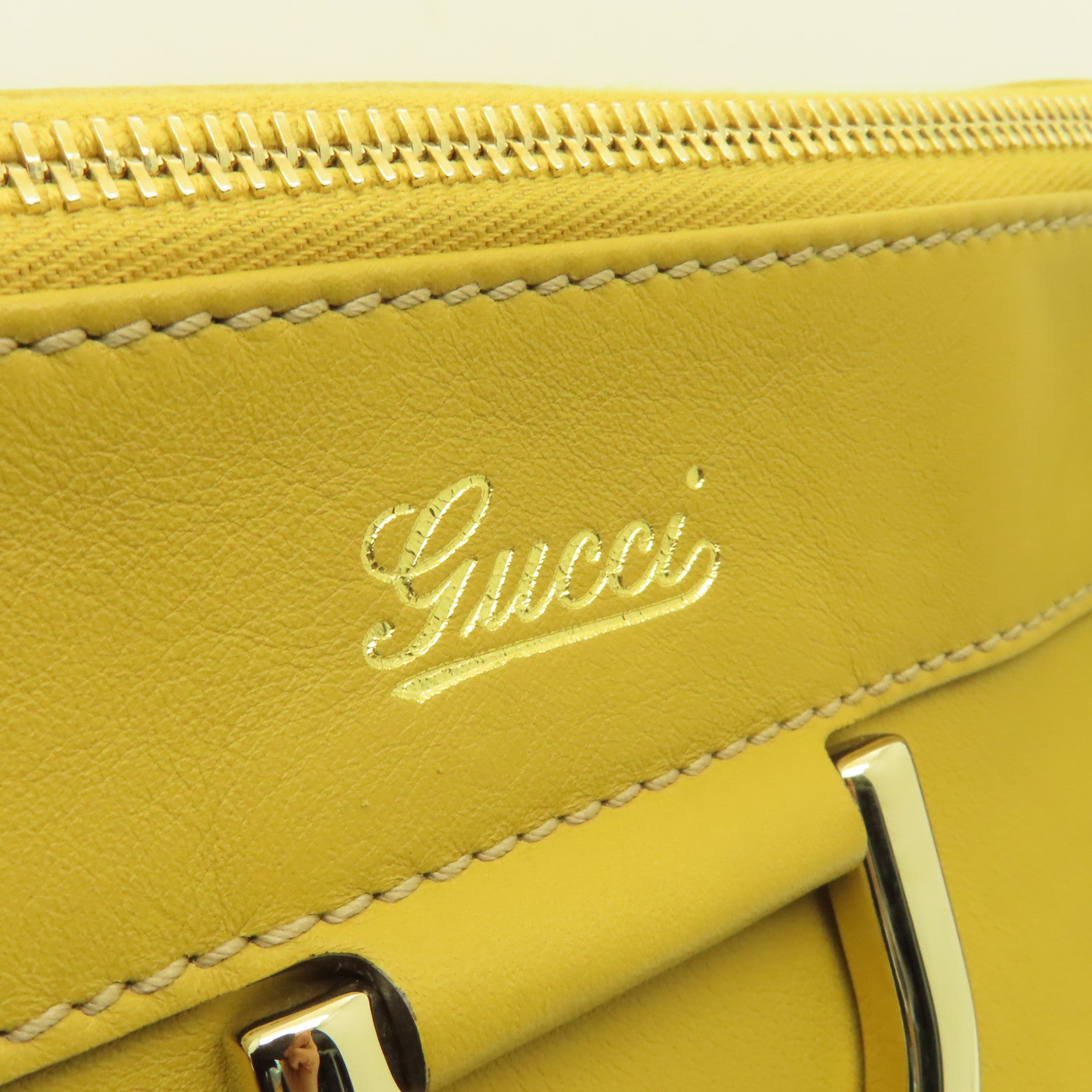 GUCCI 【激減優惠】牛皮皮革Shoulder Bag金扣肩背袋啡色