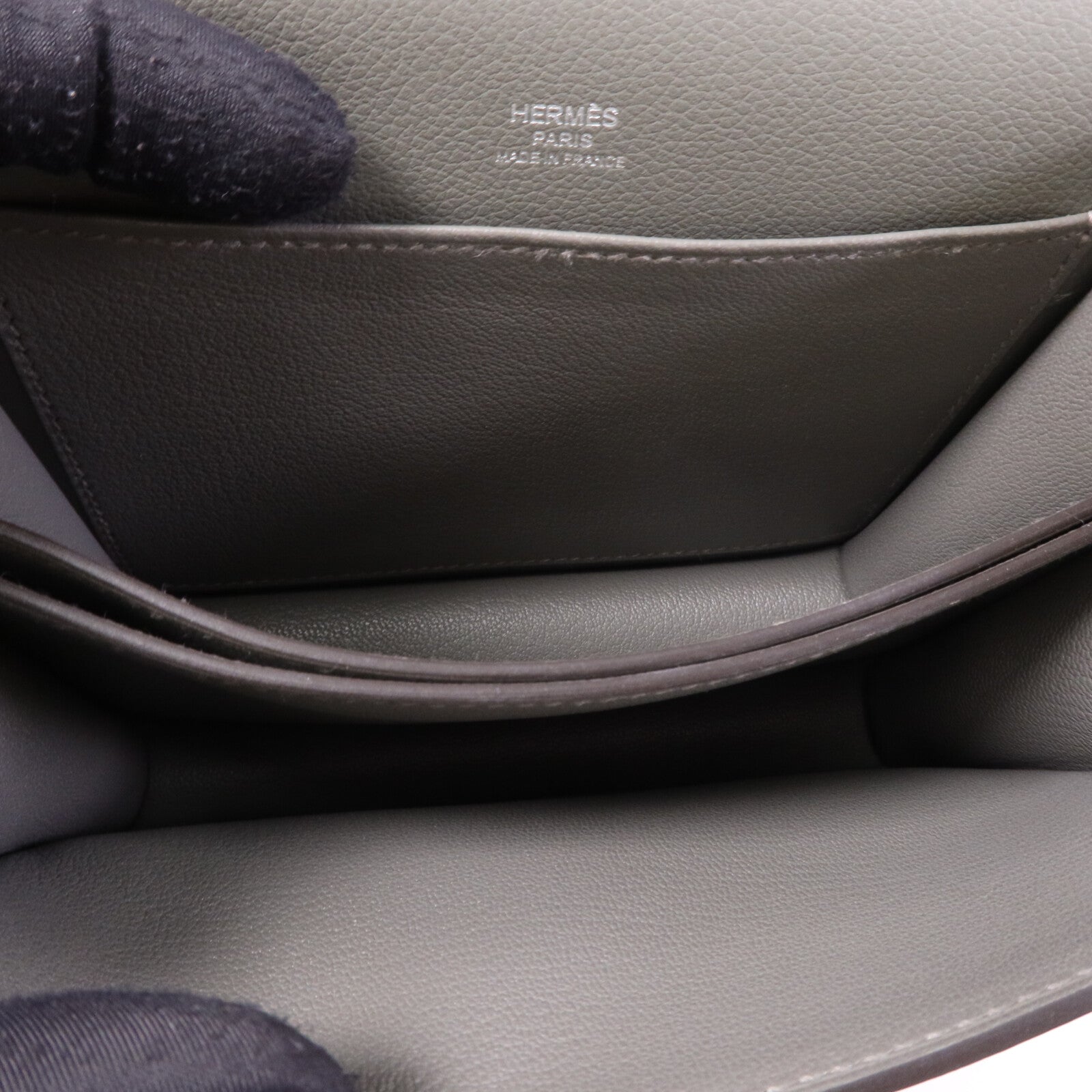 HERMES Evercolor皮革Roulis Mini銀扣肩背袋Giris Meyer